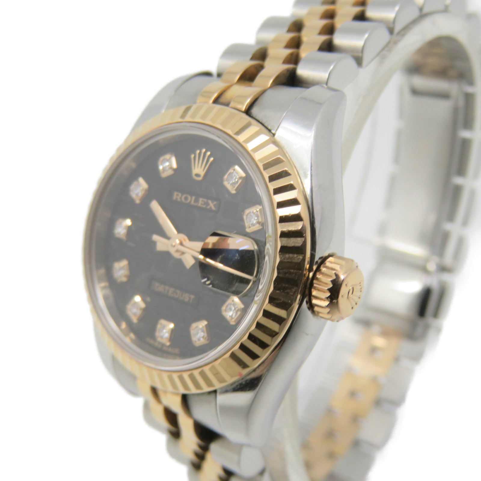 ROLEX Datejust 26mmWatch Stainless Steel/K18 Rose Gold Automatic Movement Watch Black