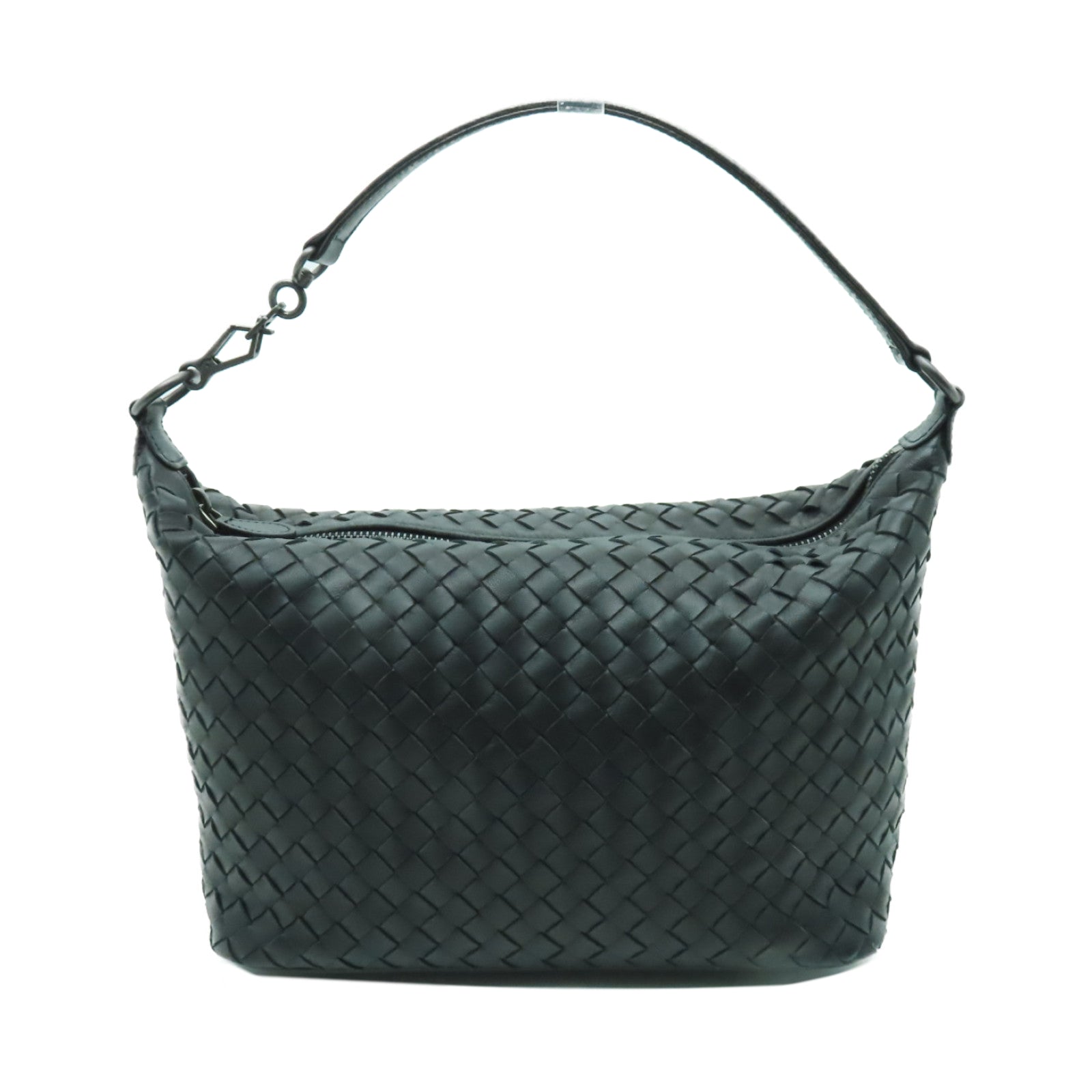 BOTTEGA VENETA 牛皮皮革Shoulder Bag黑扣手挽袋黑色