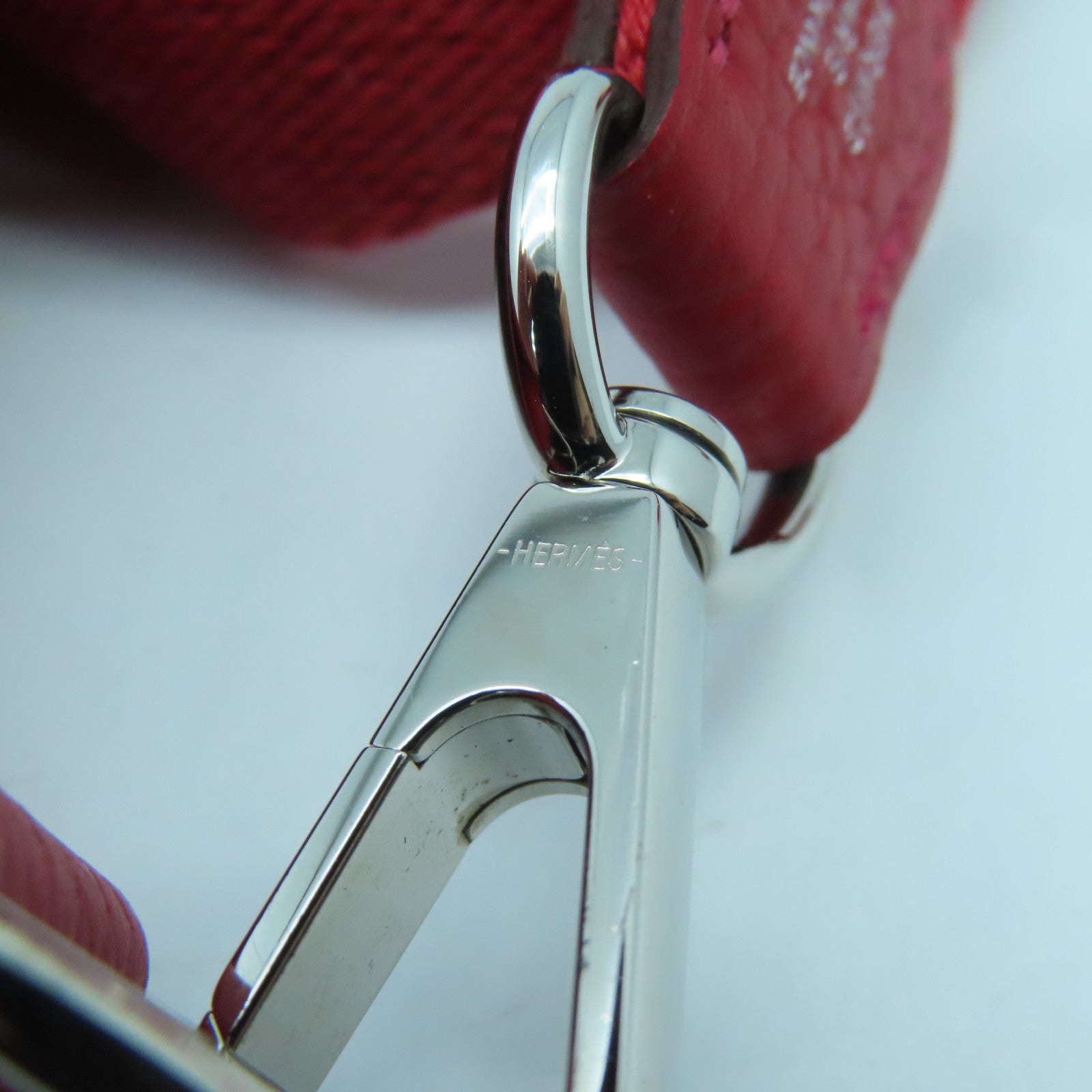 HERMES Clemence皮革Evelyne TPM银扣肩背袋红色