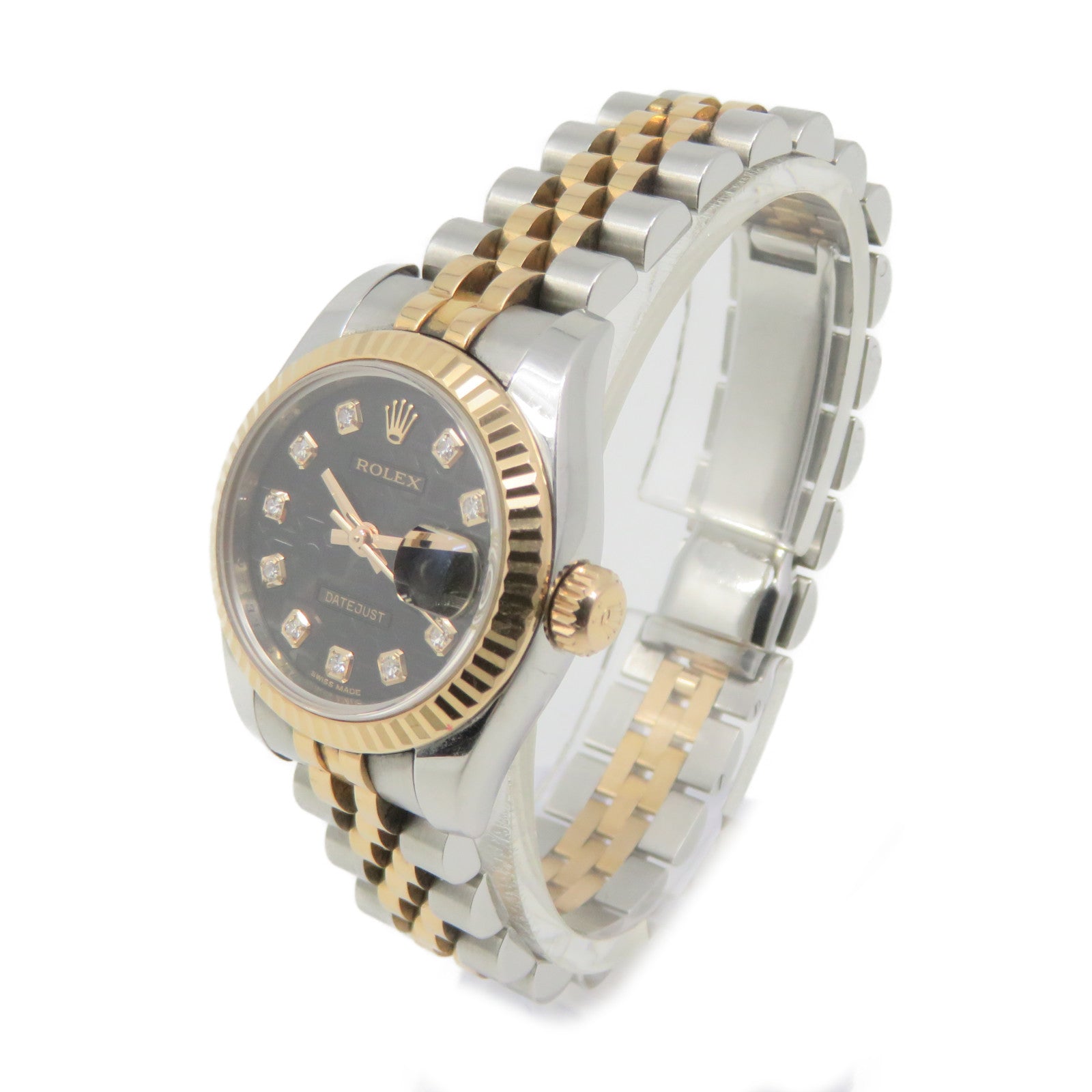 ROLEX Datejust 26mmWatch Stainless Steel/K18 Rose Gold Automatic Movement Watch Black
