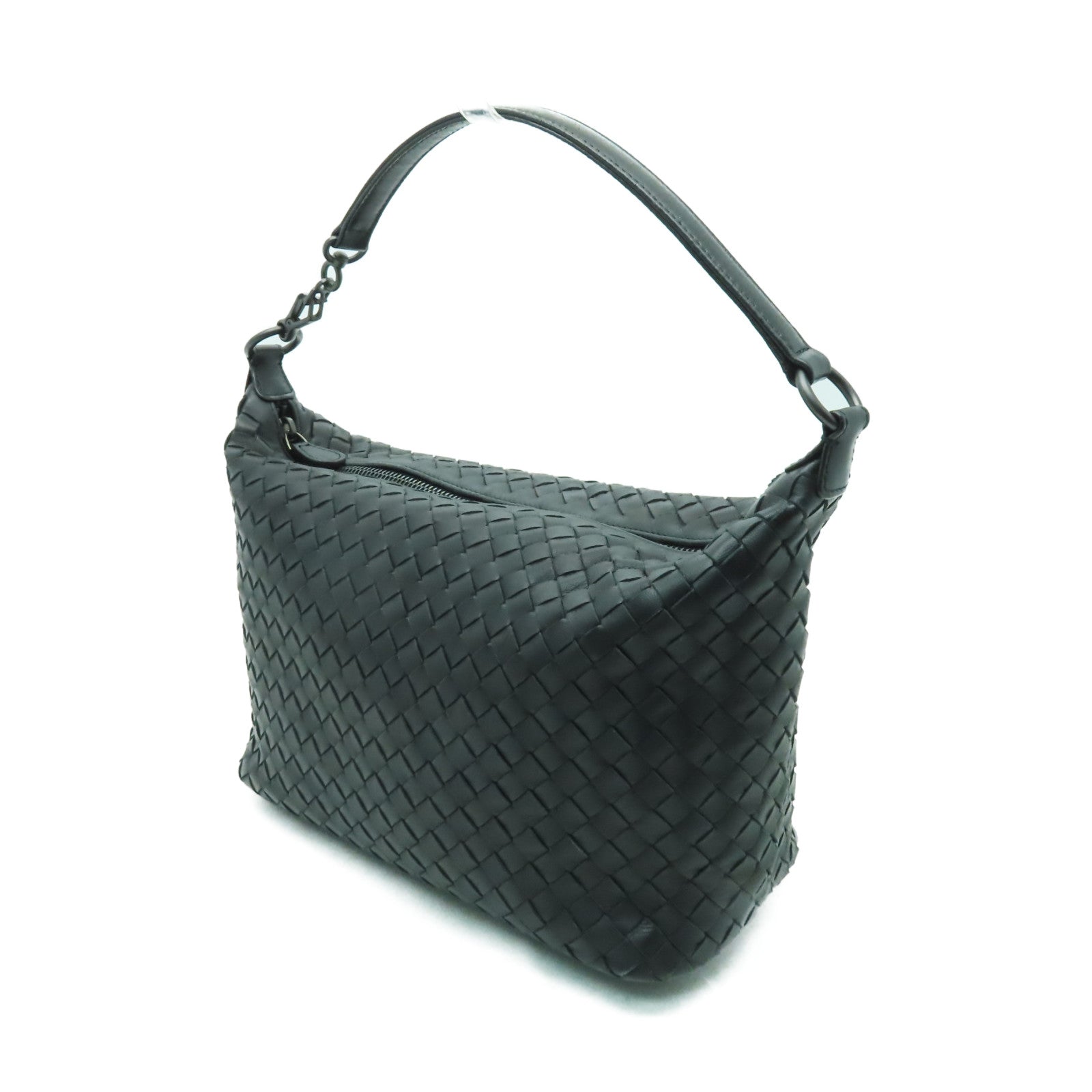 BOTTEGA VENETA 牛皮皮革Shoulder Bag黑扣手挽袋黑色