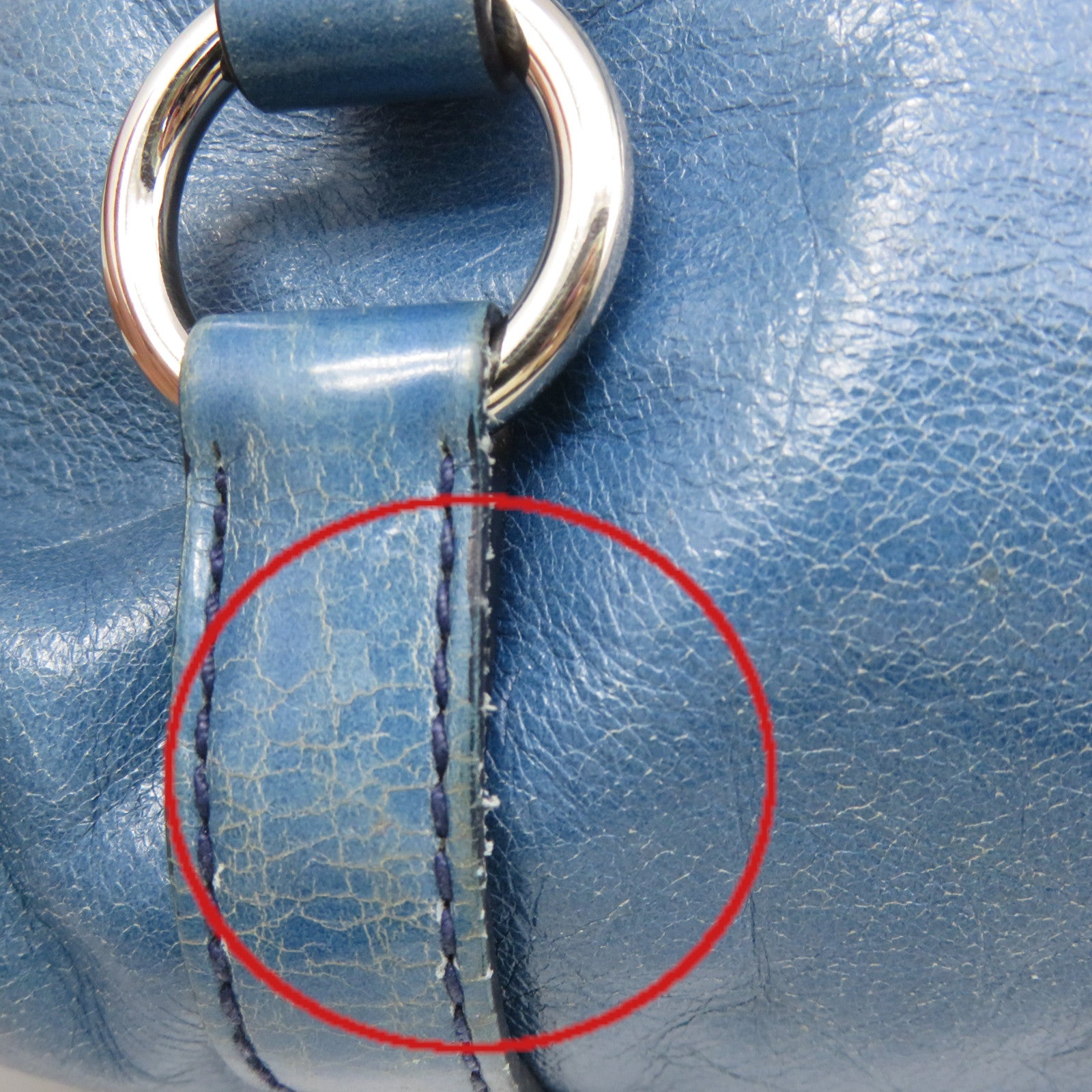Miu Miu 【激減優惠】牛皮皮革2 Way Hand Bag手挽肩背兩用袋藍色