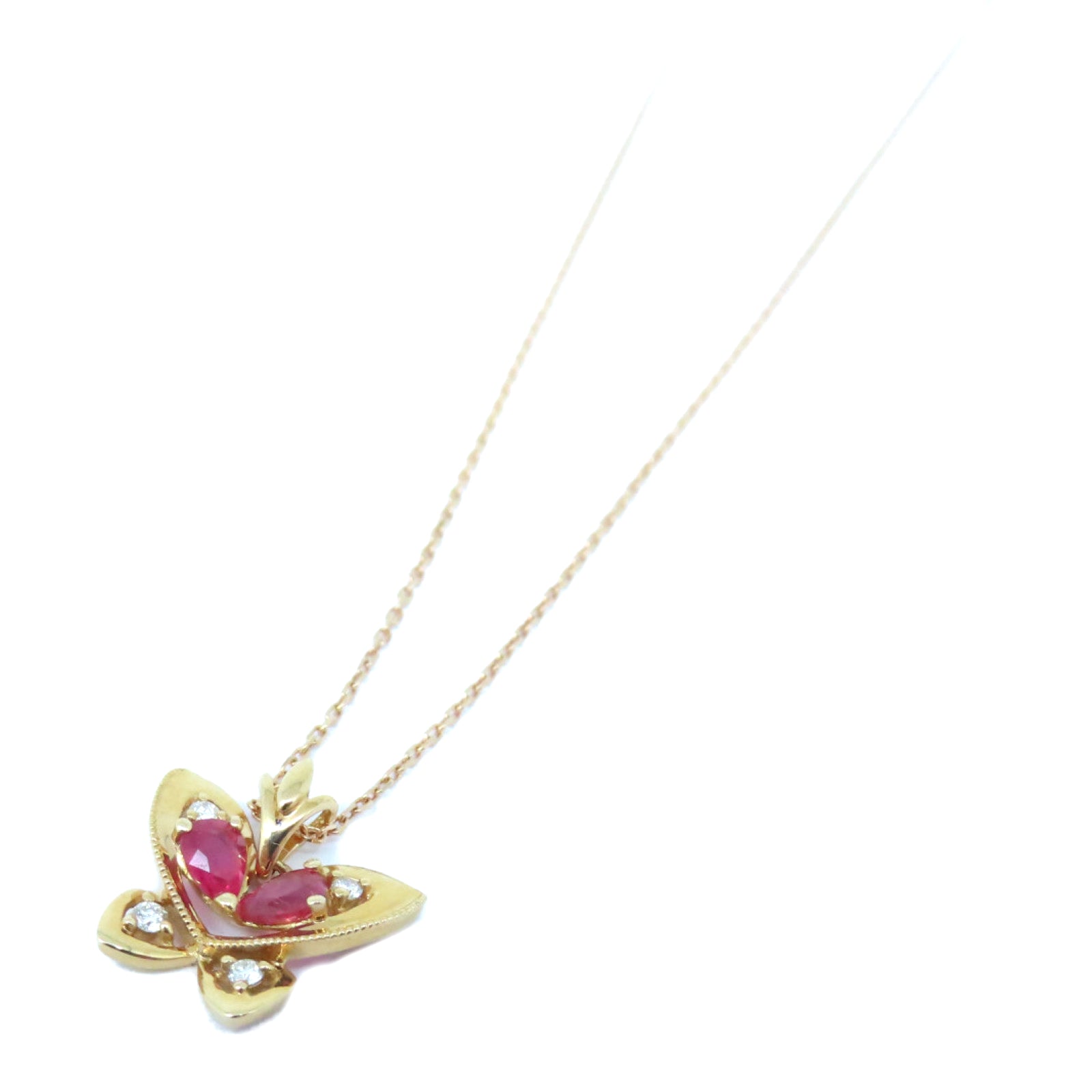 JEWELRY 【激減優惠】K18玫瑰金Ruby Necklace 0.37ct紅寶石/0.05ct鑽石項鍊