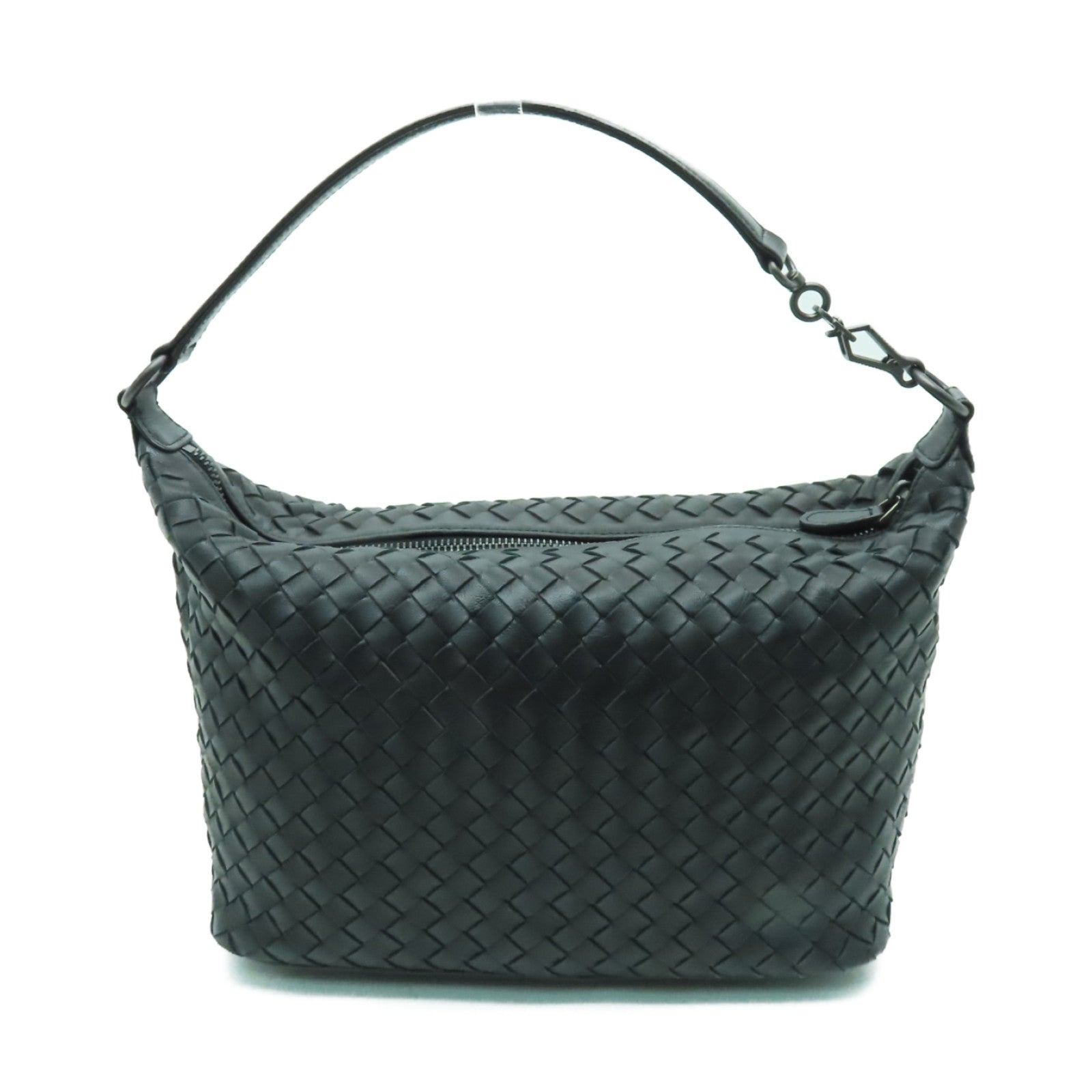 BOTTEGA VENETA 牛皮皮革Shoulder Bag黑扣手挽袋黑色