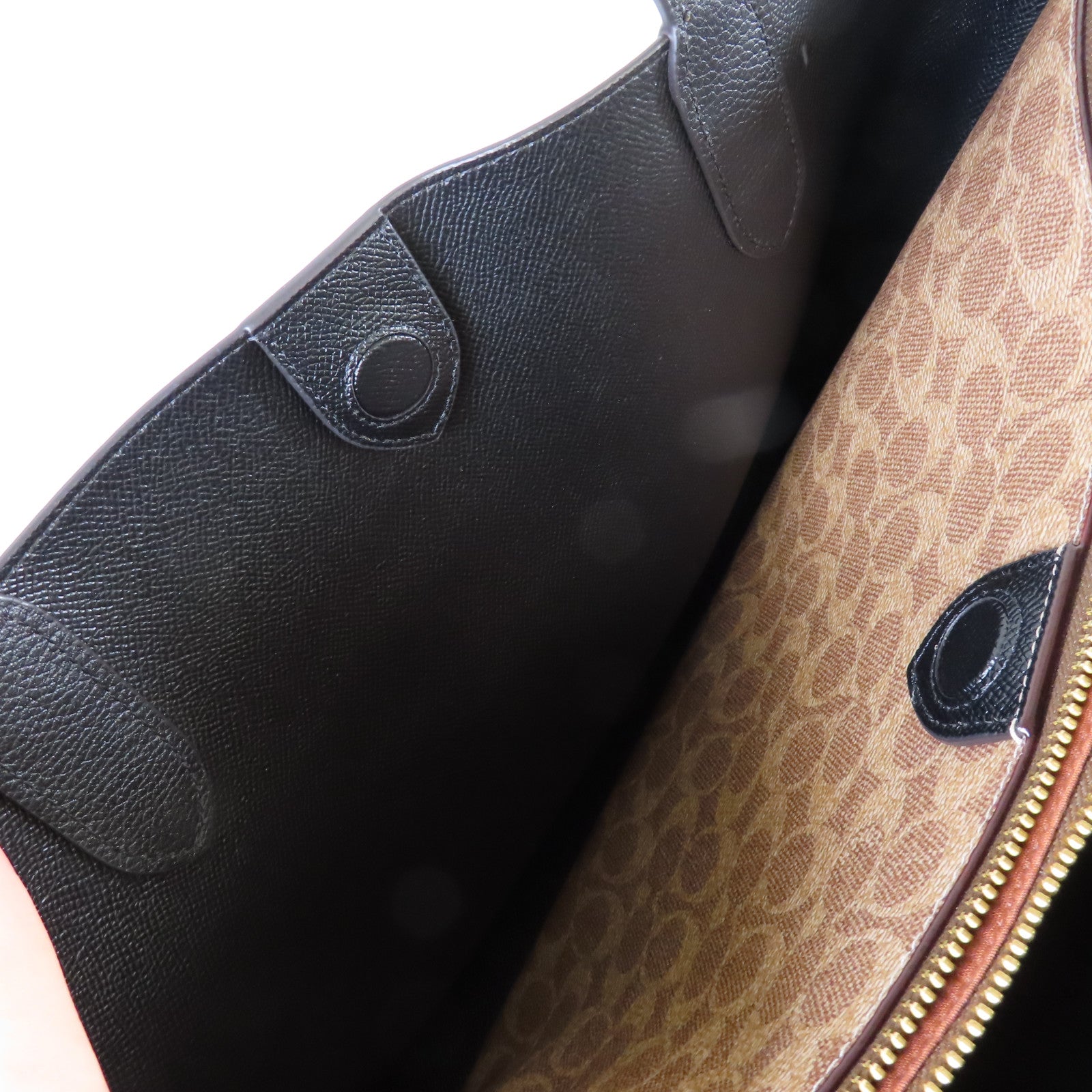 COACH 牛皮皮革Shoulder Bag金扣肩背袋啡色