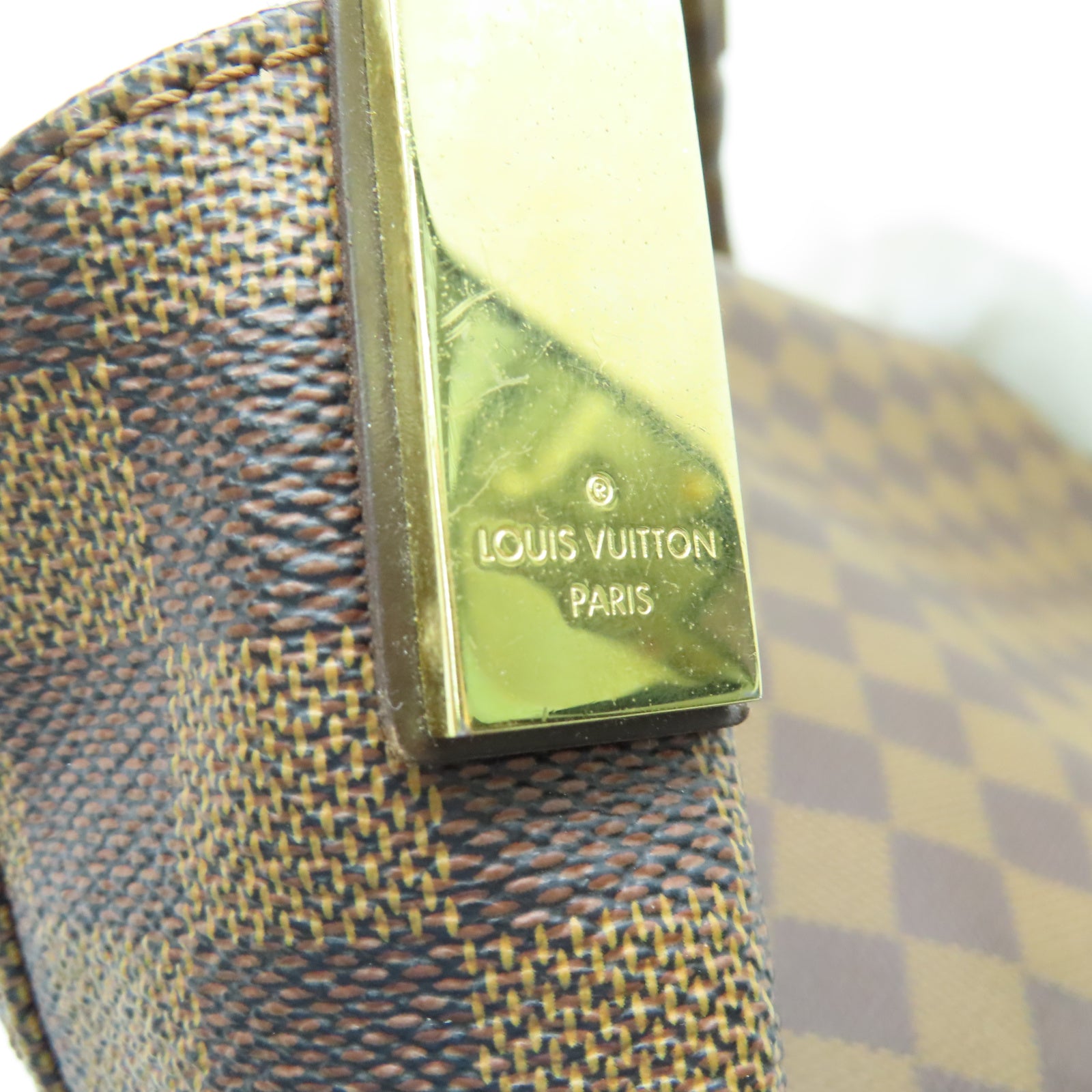 LOUIS VUITTON Damier Portobello金扣肩背袋棕色