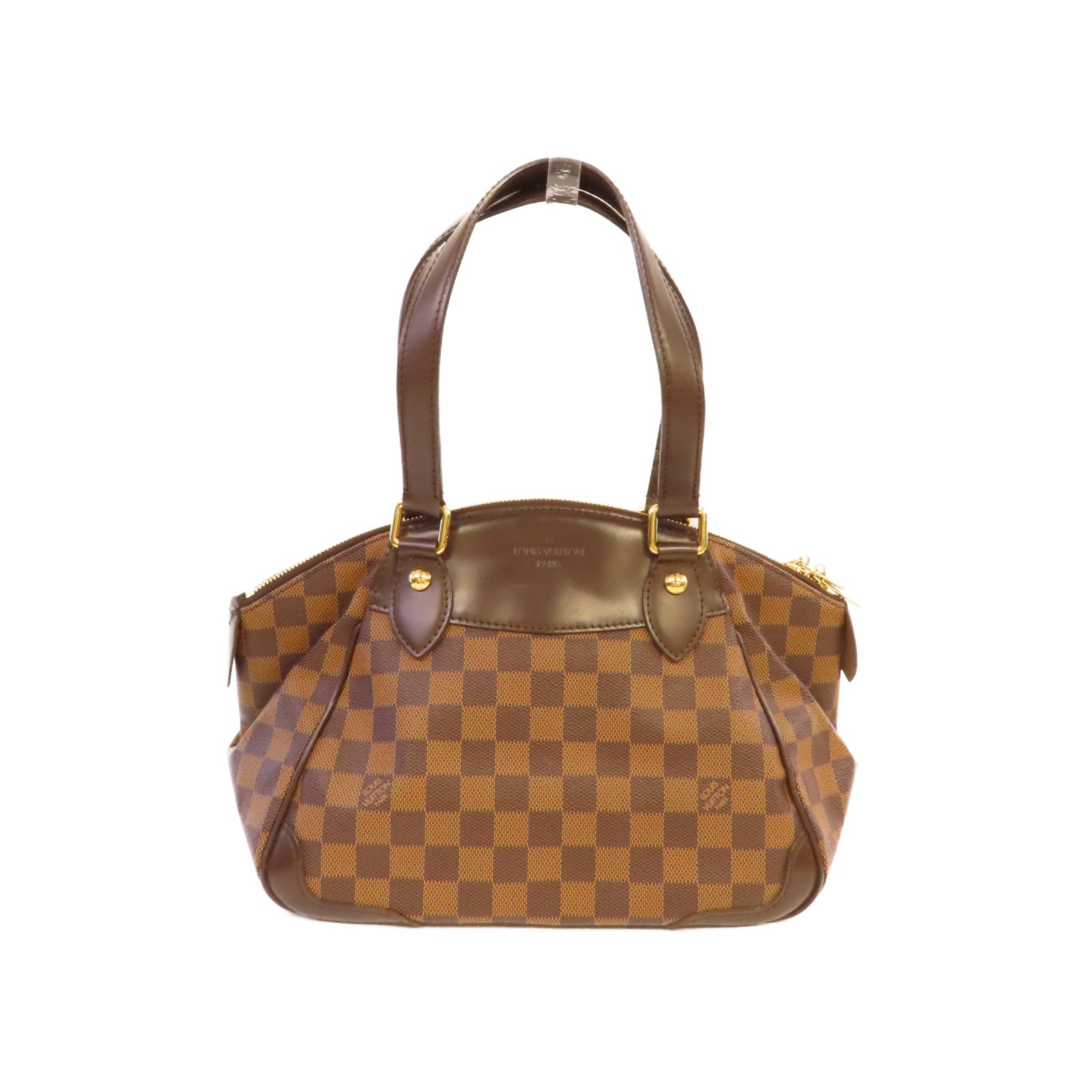 LOUIS VUITTON Damier Verona PM Hand Bag金扣手挽袋啡色