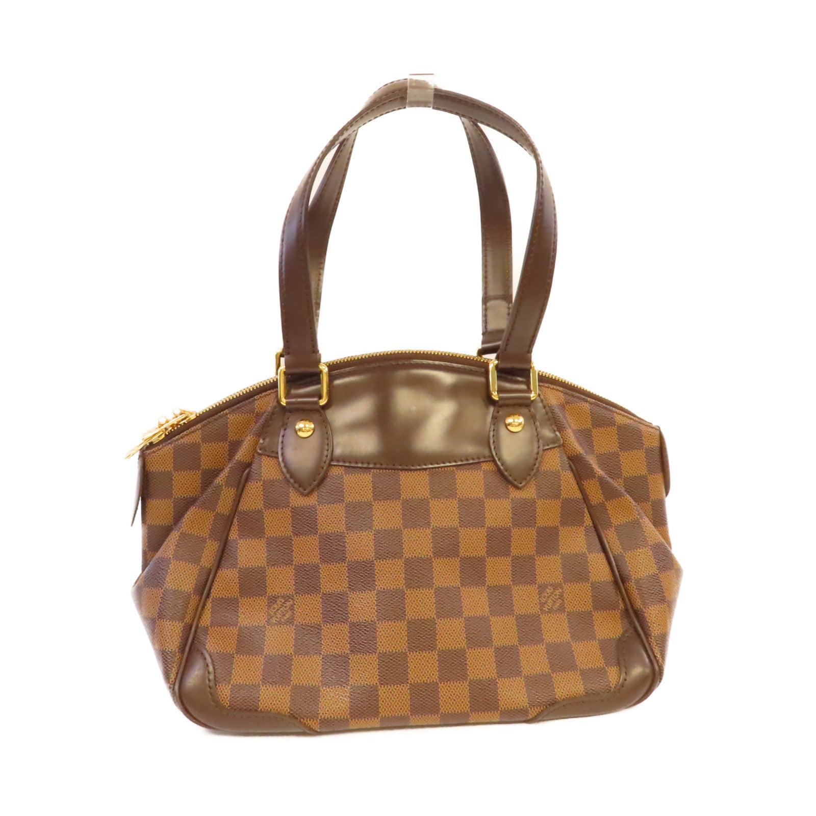 LOUIS VUITTON Damier Verona PM Hand Bag金扣手挽袋啡色
