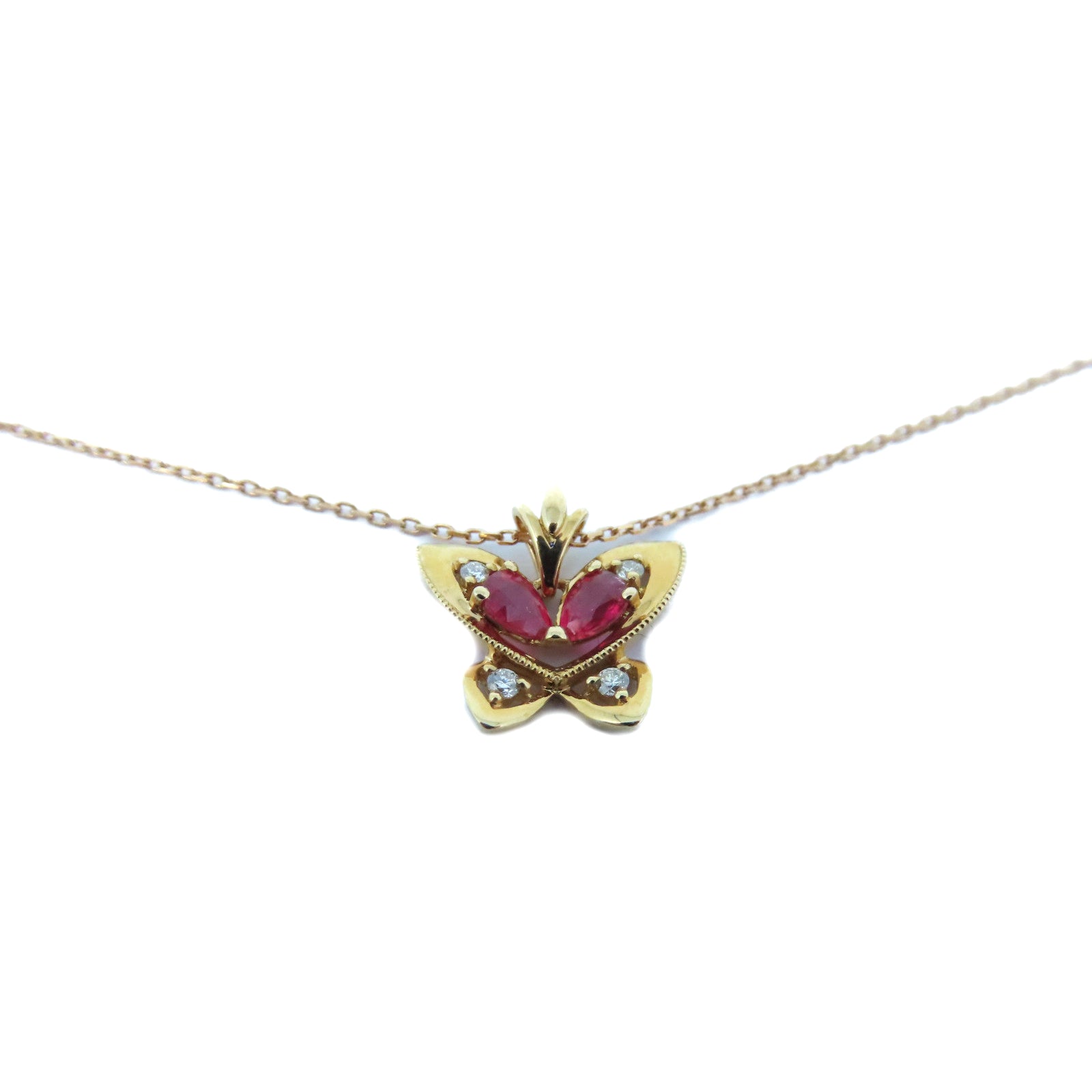 JEWELRY 【激減優惠】K18玫瑰金Ruby Necklace 0.37ct紅寶石/0.05ct鑽石項鍊