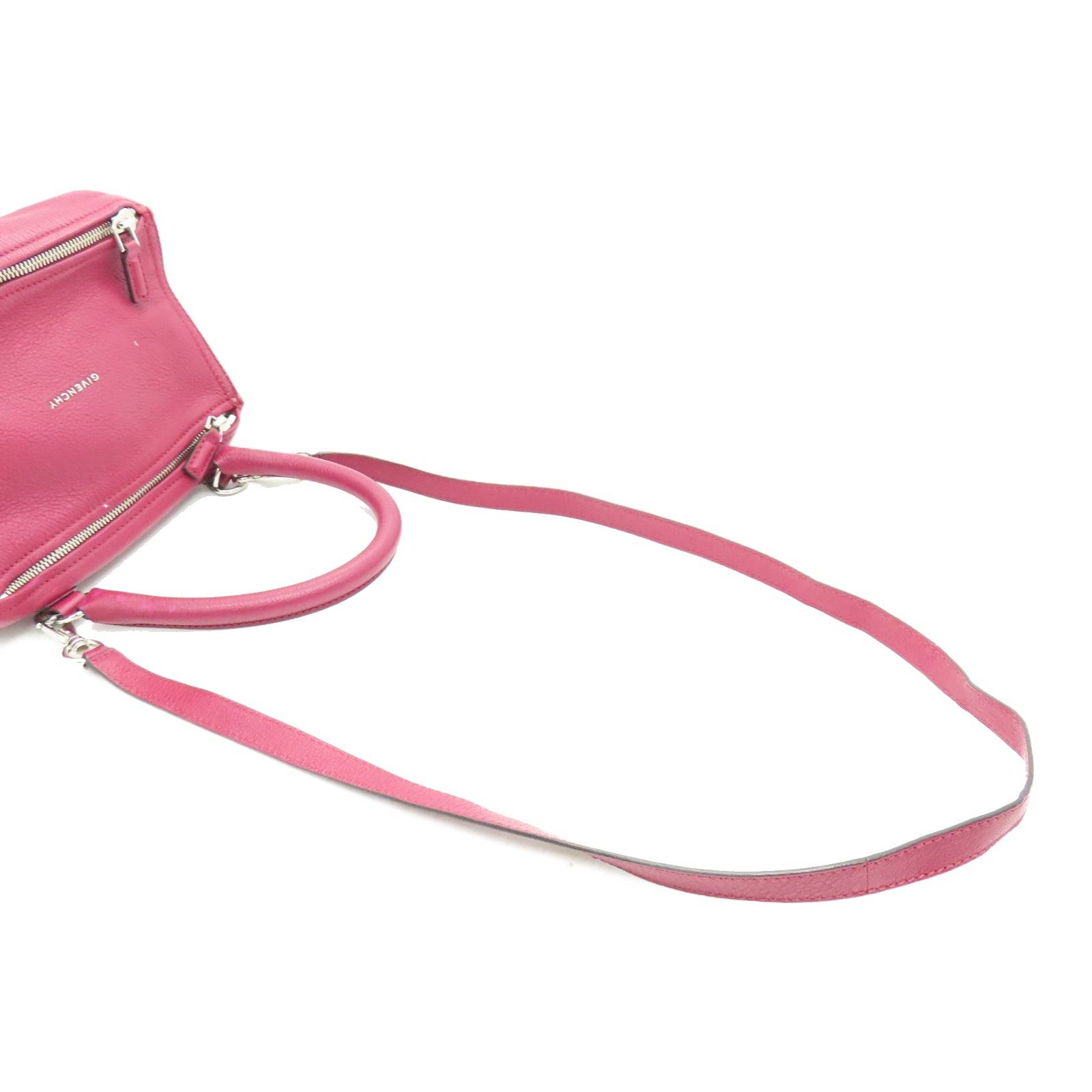 GIVENCHY 牛皮皮革Pandora Bag银扣手挽肩背两用袋红色