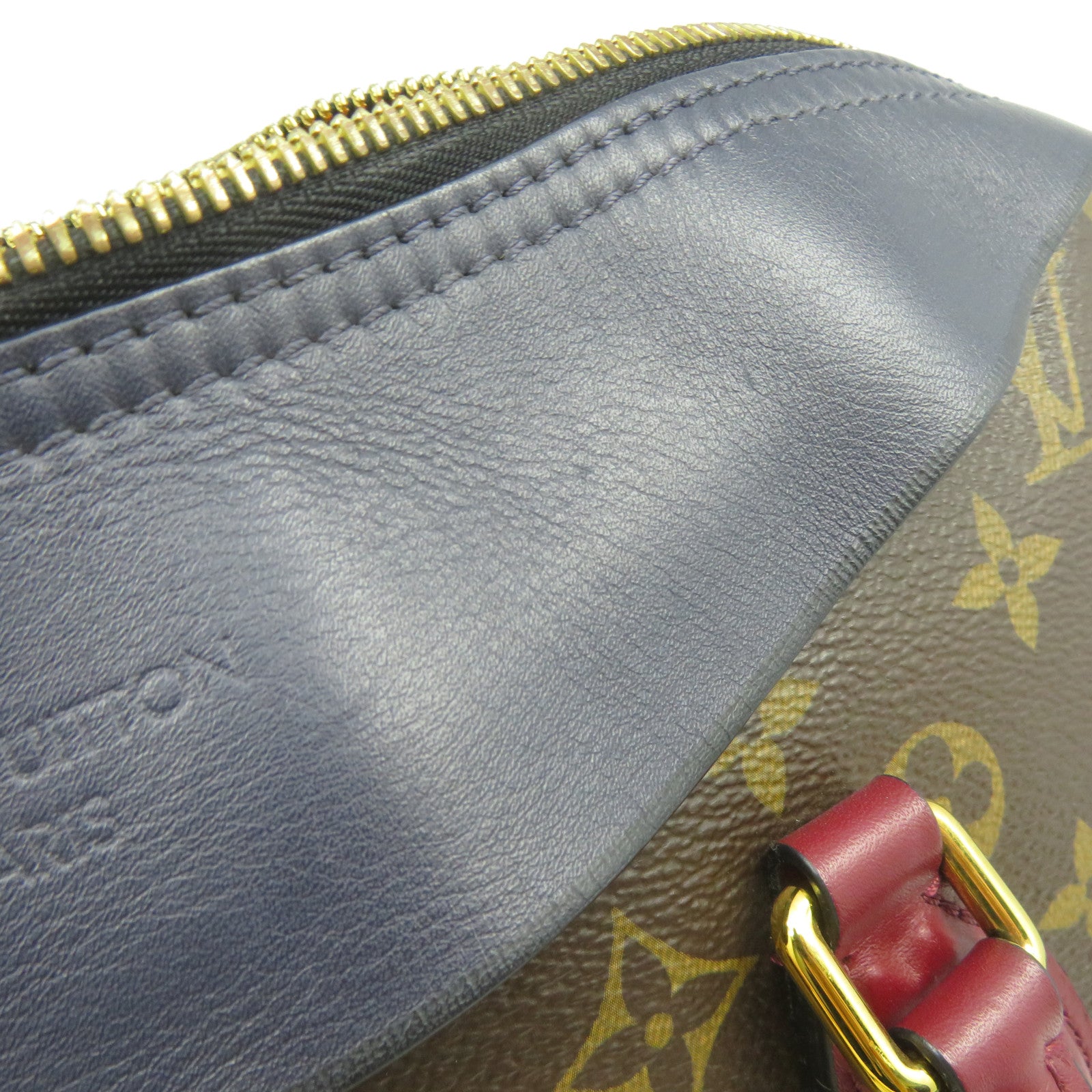 LOUIS VUITTON Monogram Tuileries金扣手挽肩背兩用袋啡色/深藍色