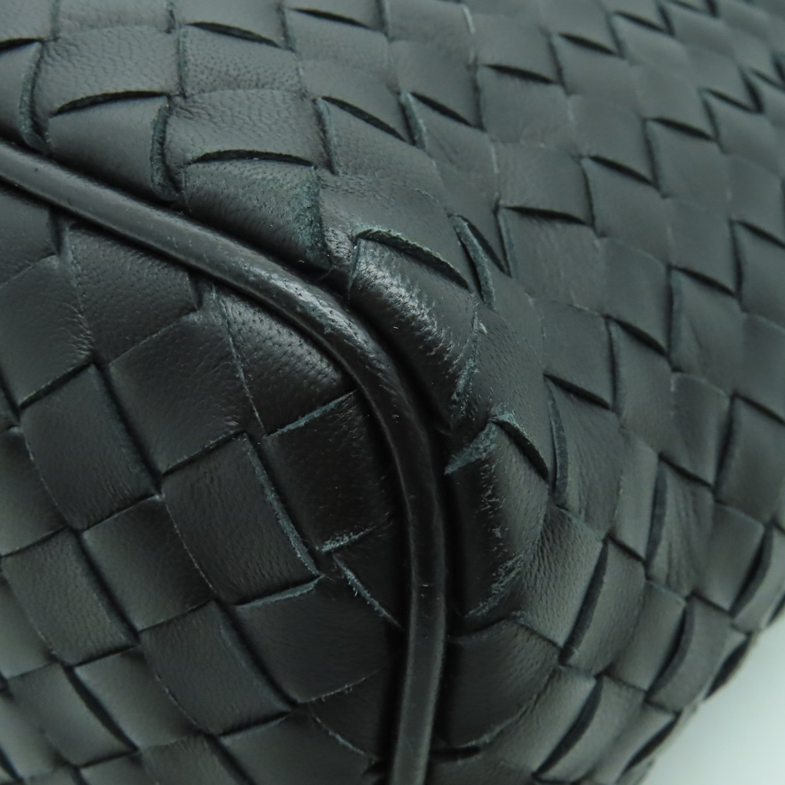 BOTTEGA VENETA 牛皮皮革Shoulder Bag黑扣手挽袋黑色