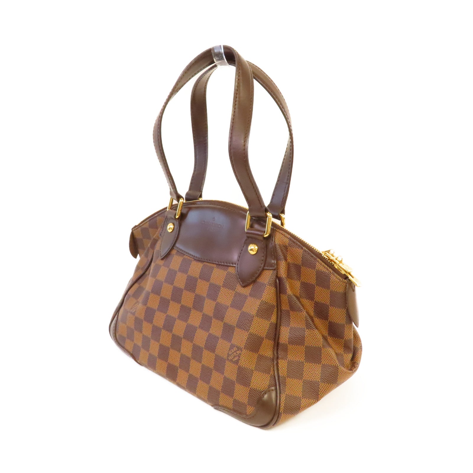 LOUIS VUITTON Damier Verona PM Hand Bag金扣手挽袋啡色