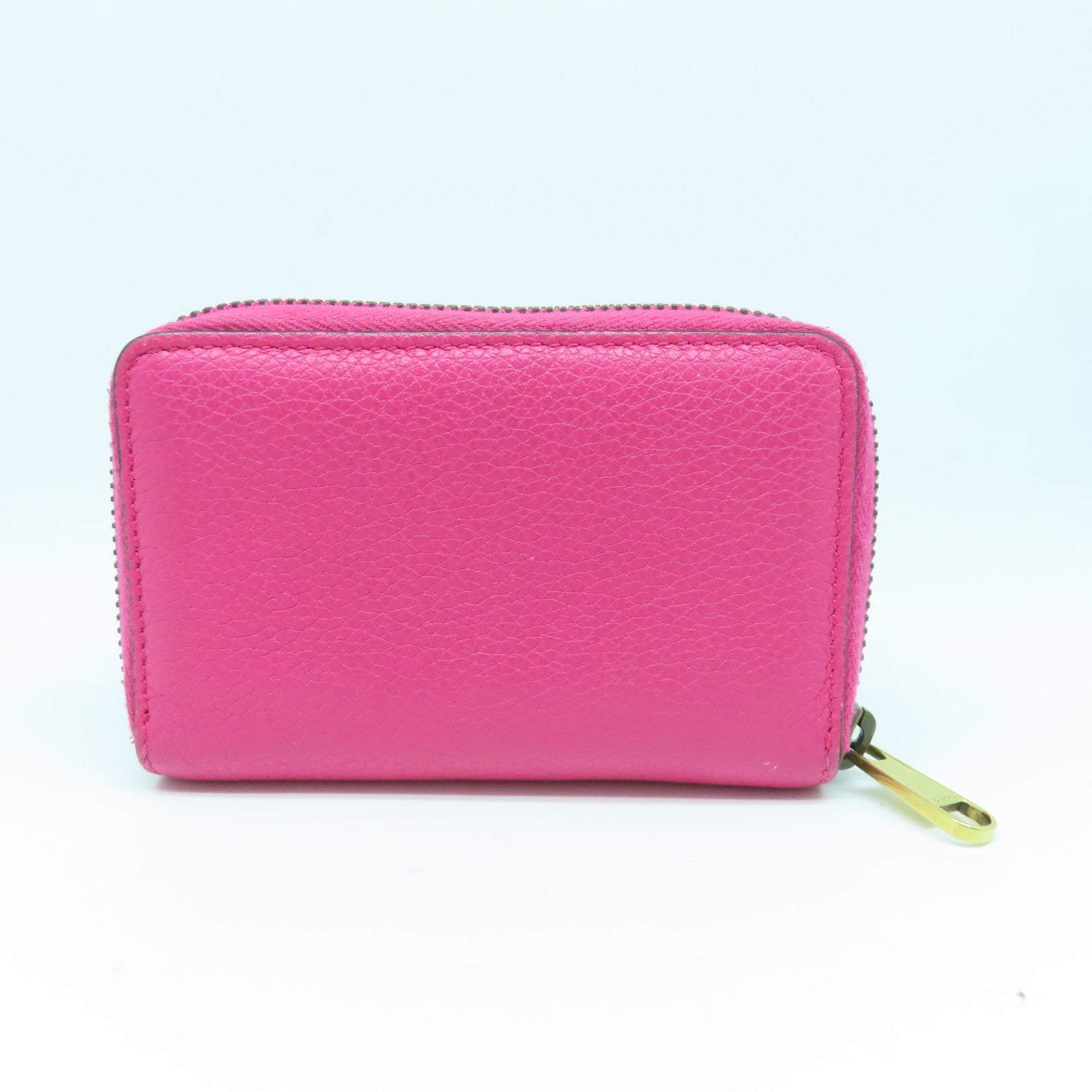 GUCCI 牛皮皮革Small Wallet金扣錢包粉紅色