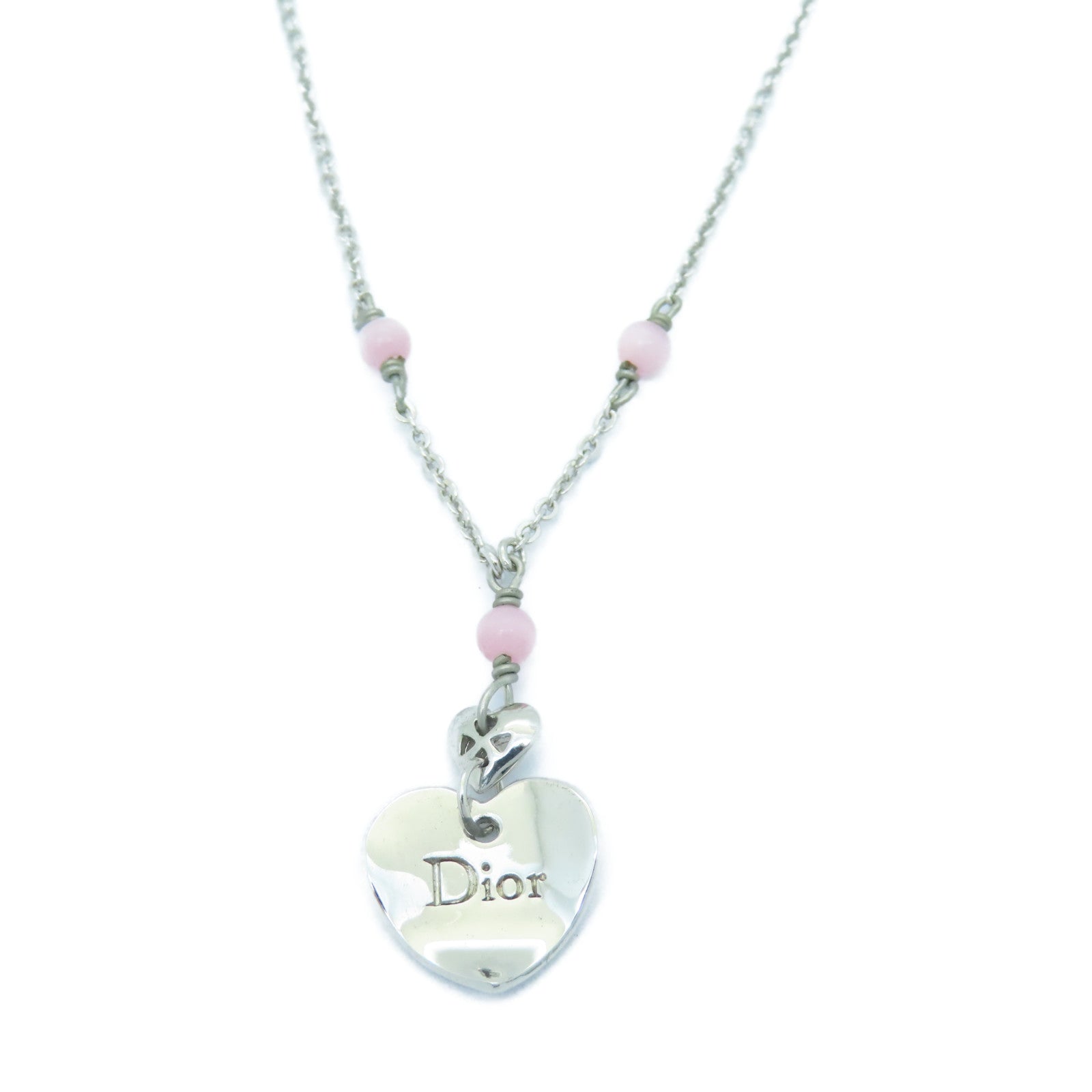 Dior 金屬Heart Necklace項鍊銀色