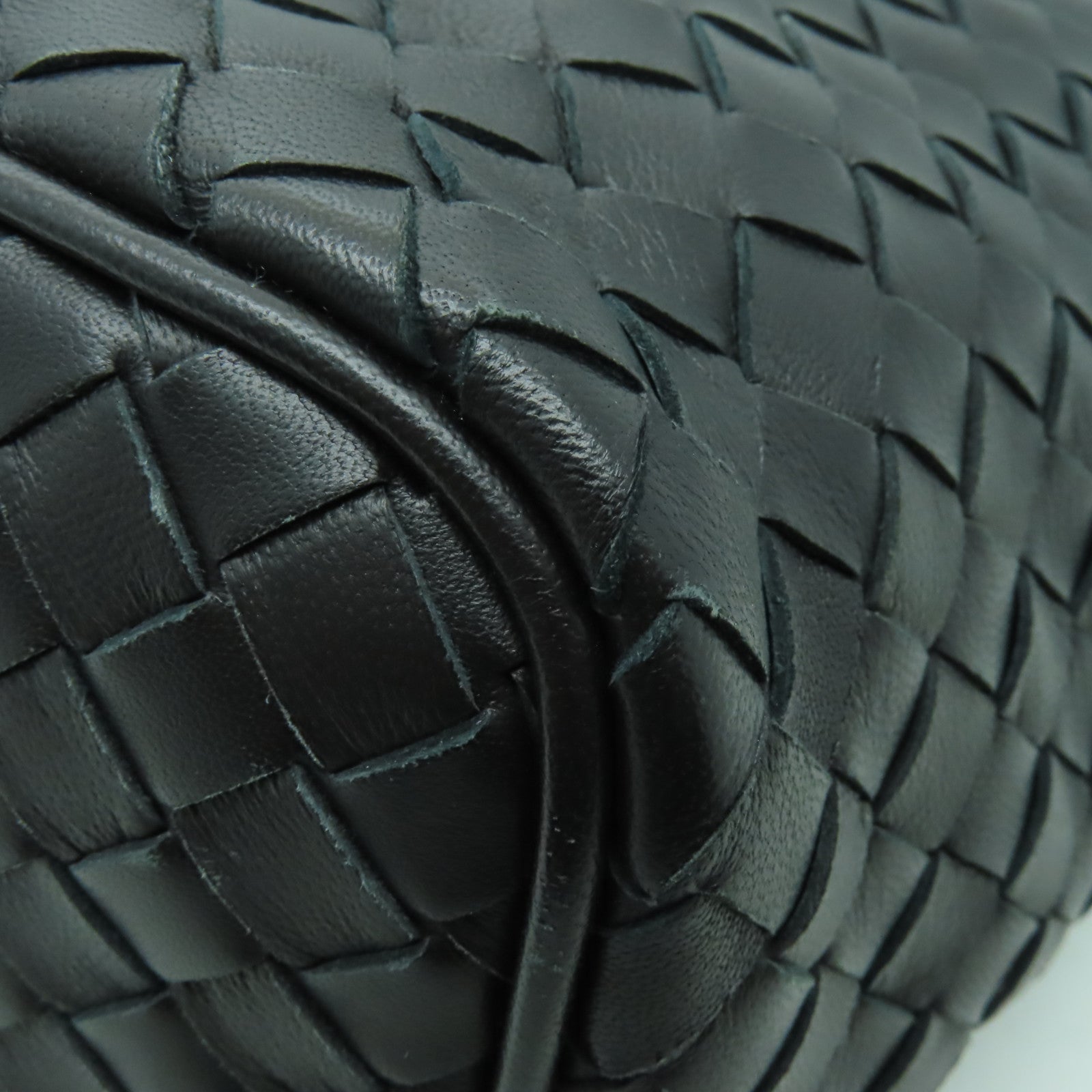BOTTEGA VENETA 牛皮皮革Shoulder Bag黑扣手挽袋黑色