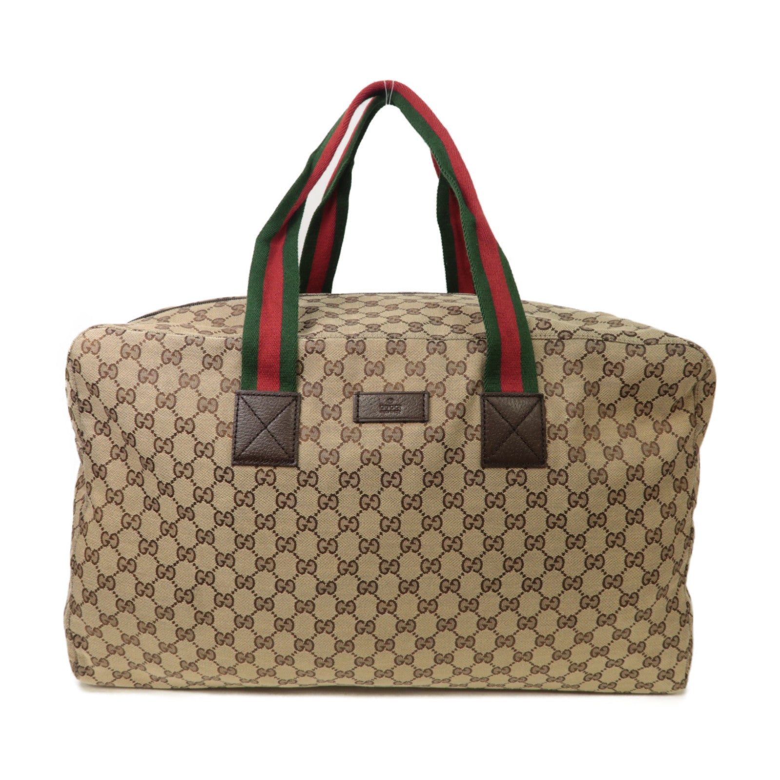 GUCCI 帆布Boston Bag波士顿包棕色