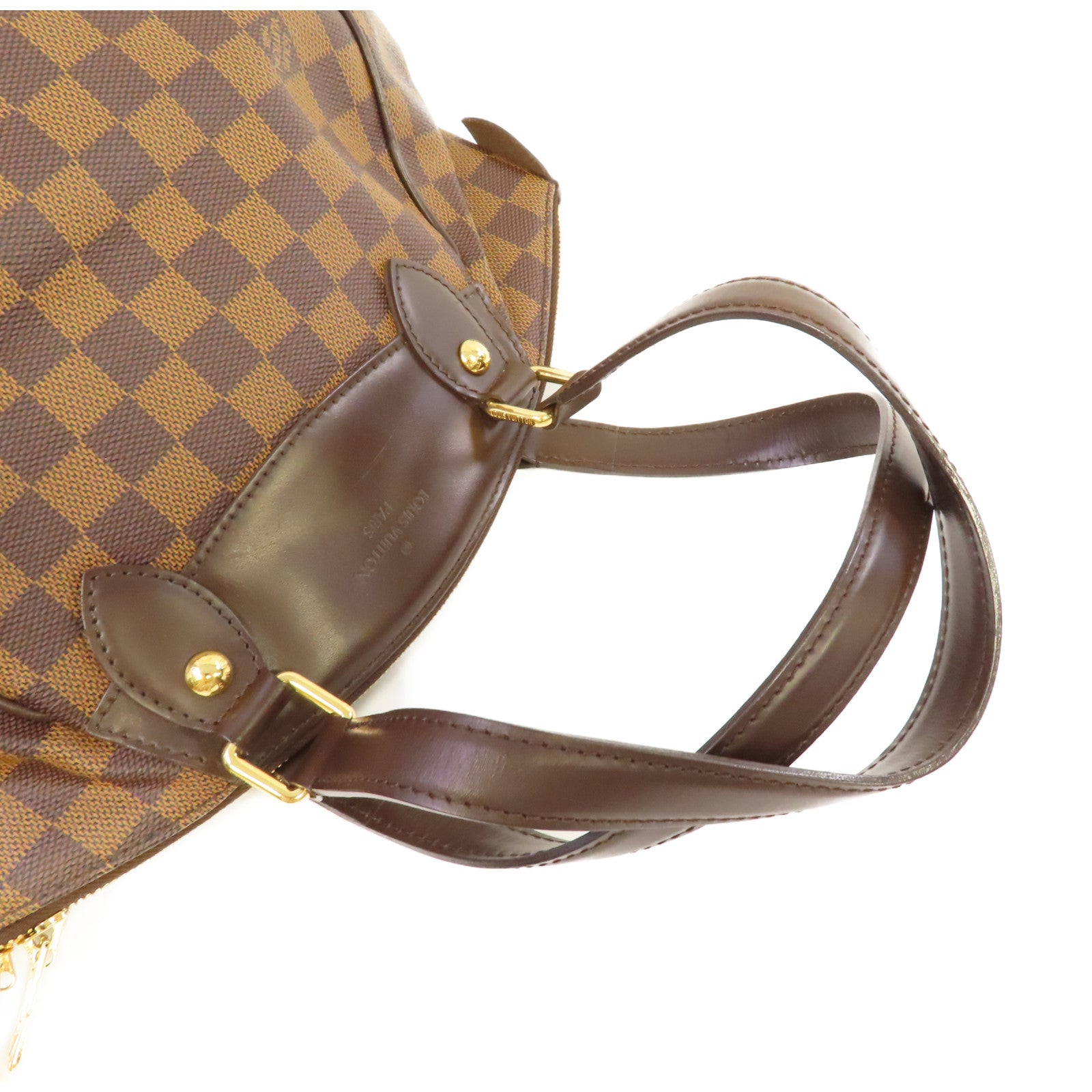 LOUIS VUITTON Damier Verona PM Hand Bag金扣手挽袋啡色