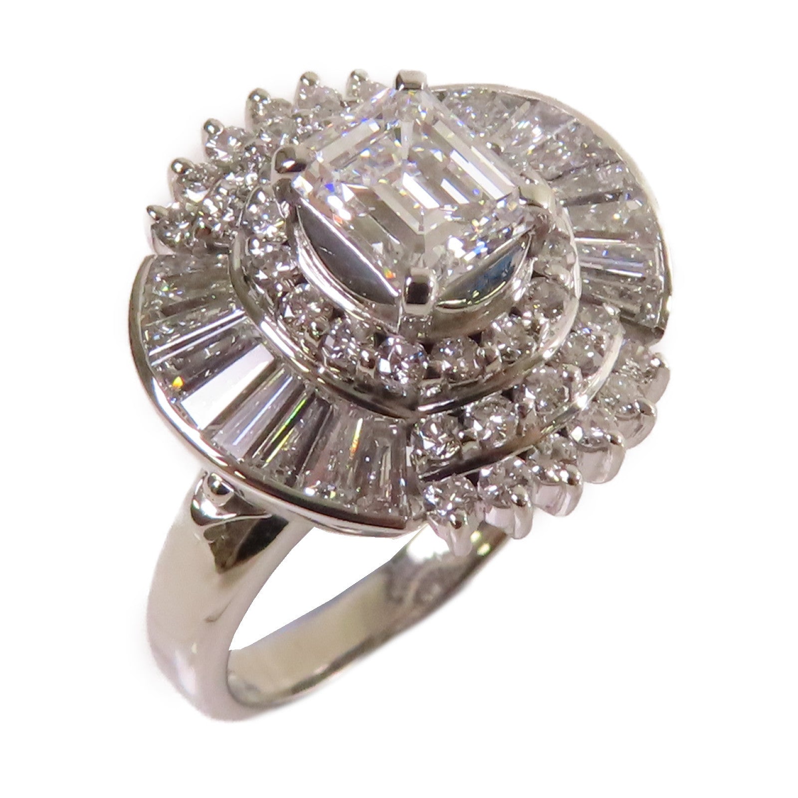JEWELRY PT900鉑金/1.50ct/0.92ct鑽石Diamond Ring戒指US#5.5
