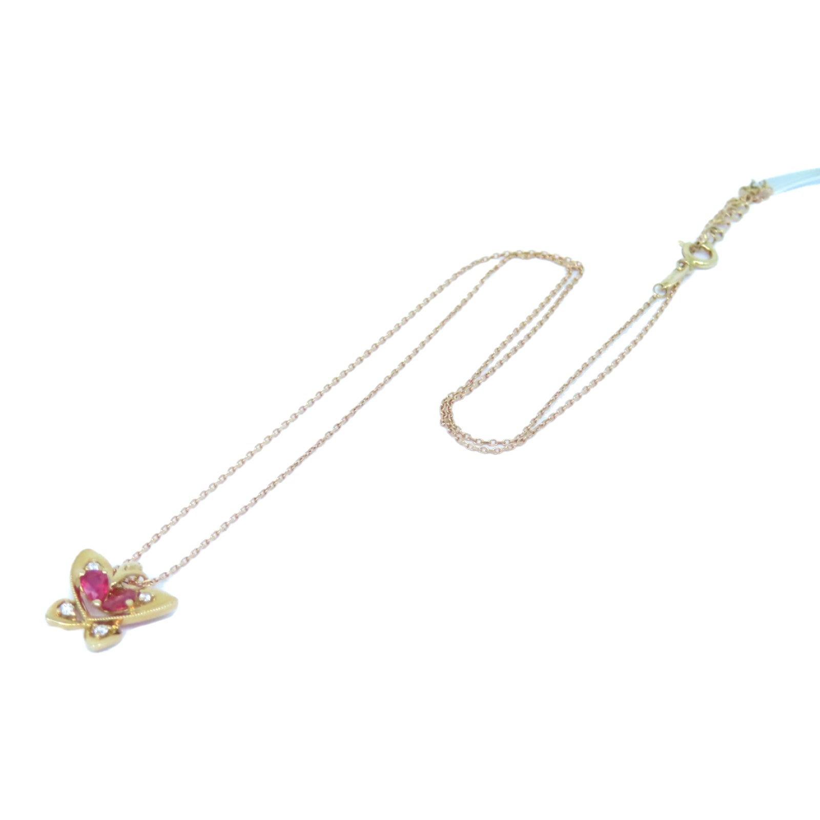 JEWELRY 【激減優惠】K18玫瑰金Ruby Necklace 0.37ct紅寶石/0.05ct鑽石項鍊