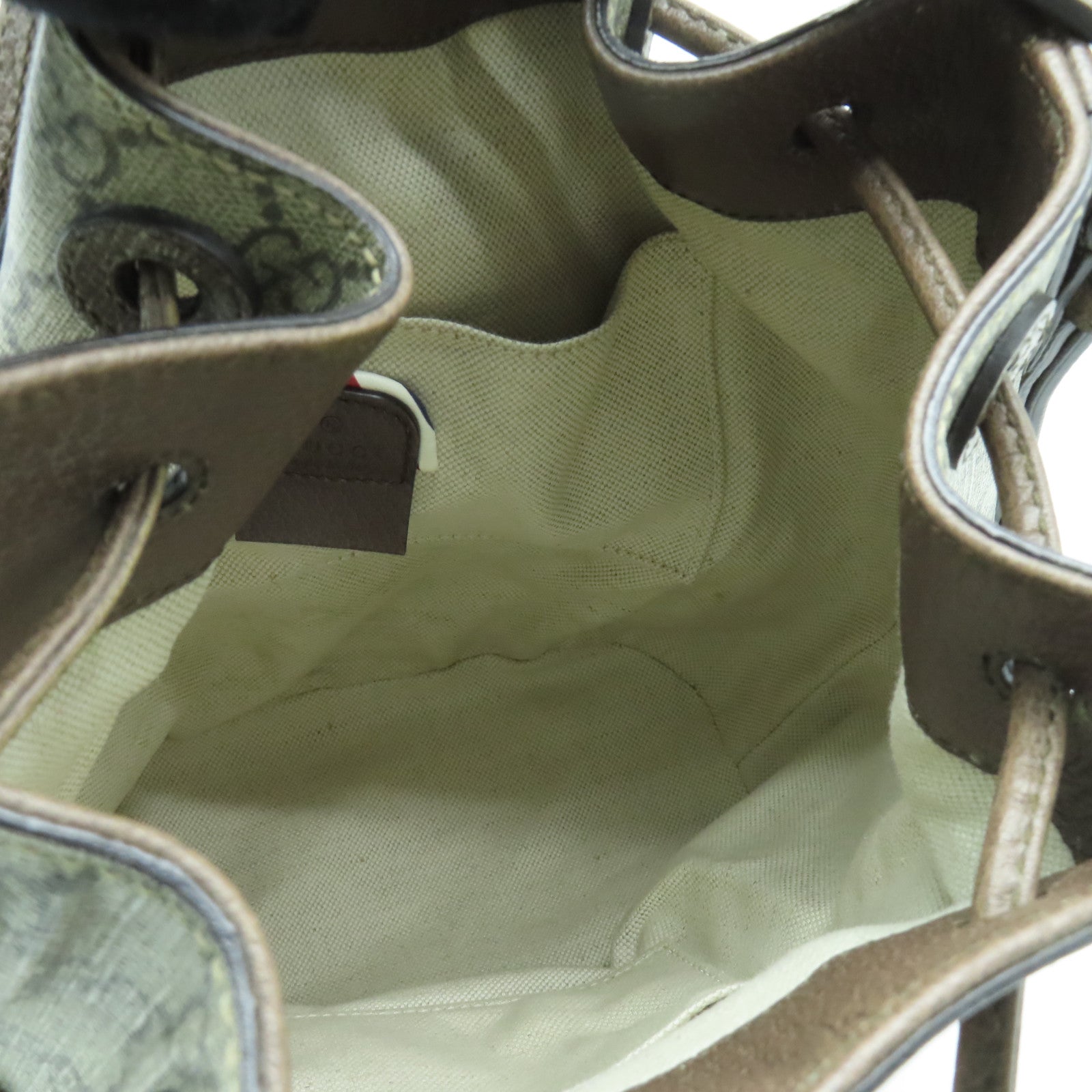 GUCCI Coated Canvas Backpack Gold Buckle Backpack Brown