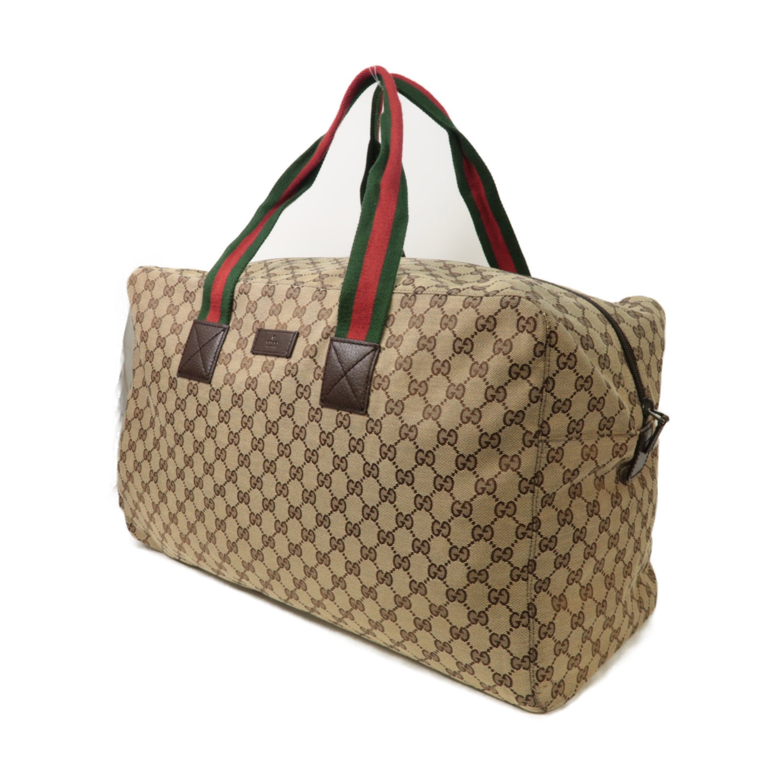 GUCCI 帆布Boston Bag波士顿包棕色