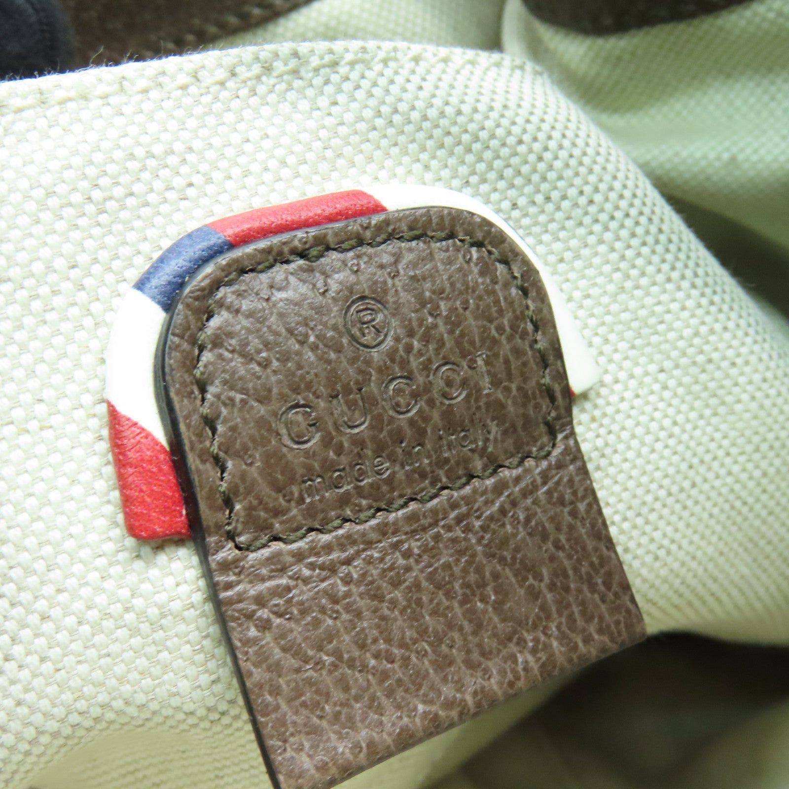 GUCCI Coated Canvas Backpack Gold Buckle Backpack Brown