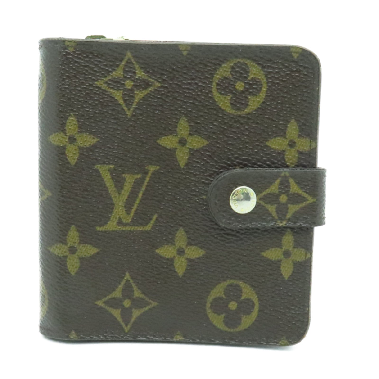 LOUIS VUITTON Monogram Wallet Gold Buckle Wallet Brown