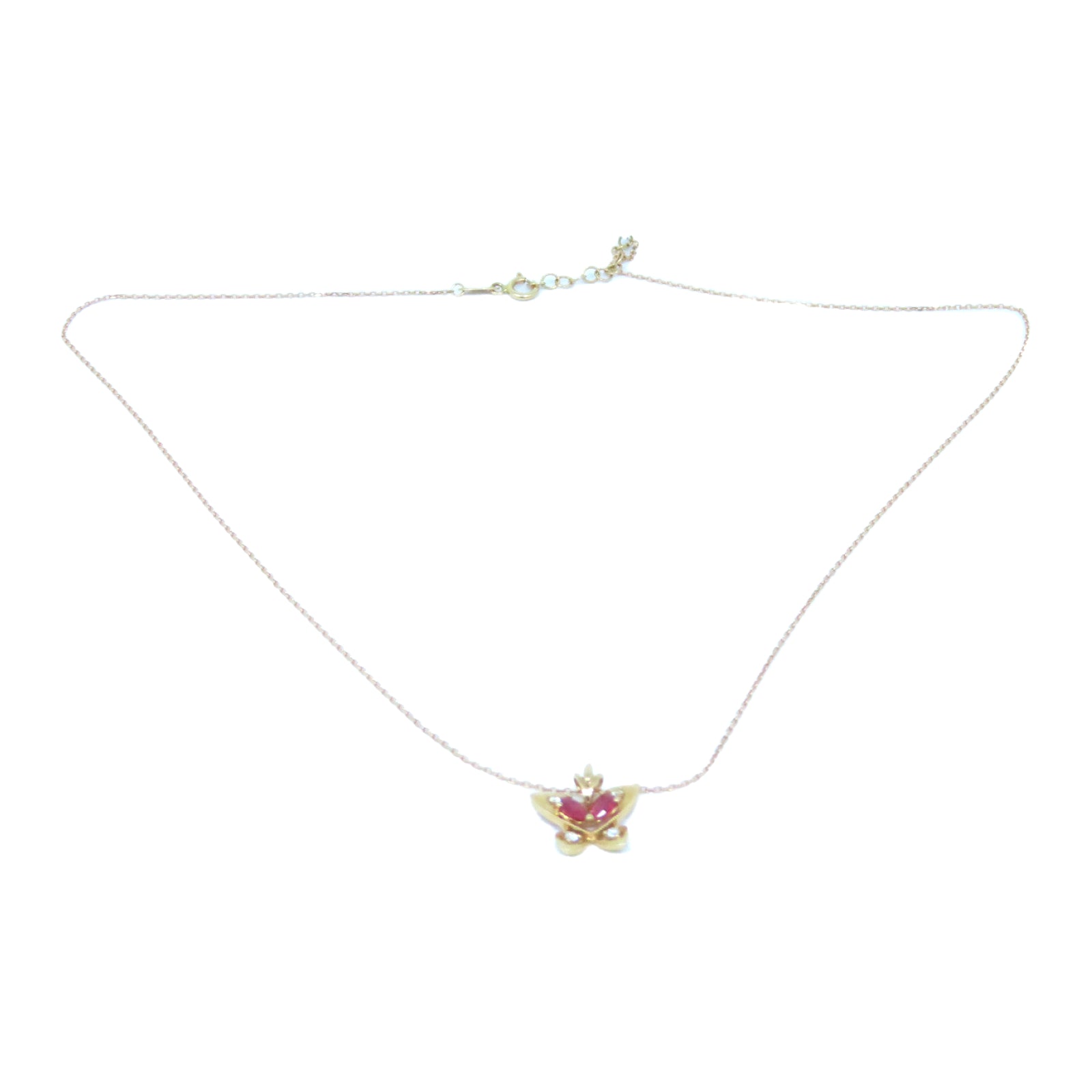 JEWELRY 【激減優惠】K18玫瑰金Ruby Necklace 0.37ct紅寶石/0.05ct鑽石項鍊