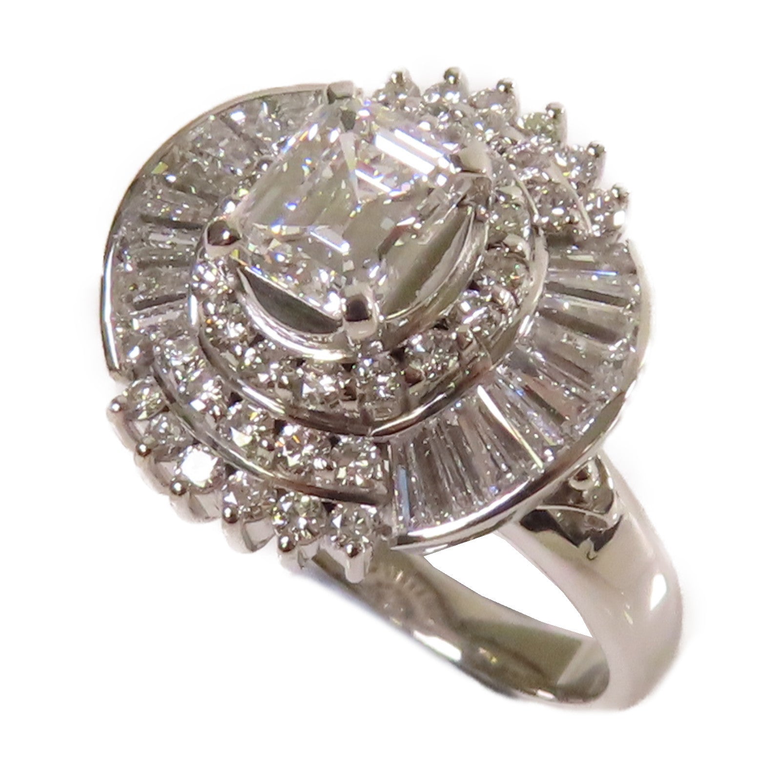 JEWELRY PT900鉑金/1.50ct/0.92ct鑽石Diamond Ring戒指US#5.5