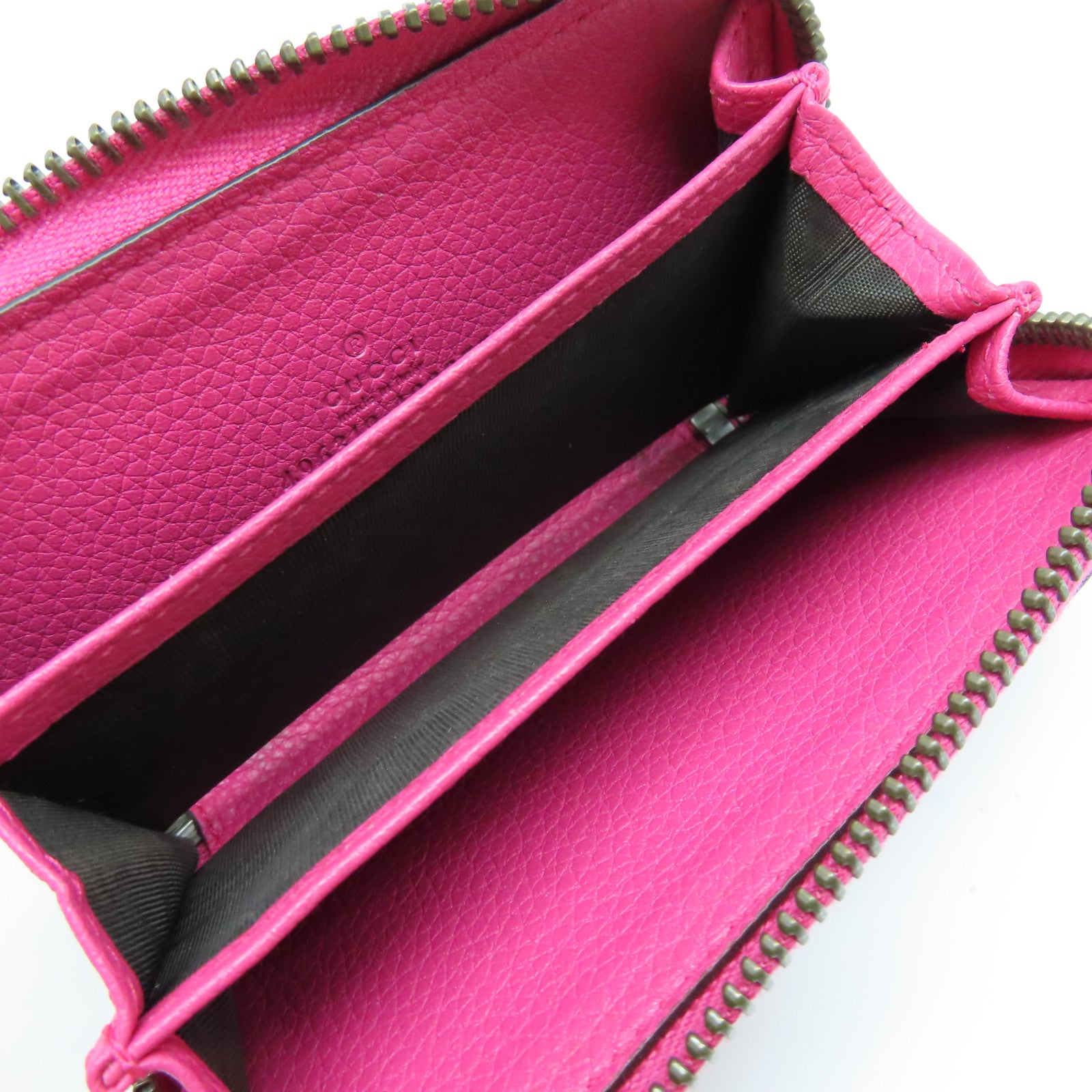 GUCCI 牛皮皮革Small Wallet金扣錢包粉紅色