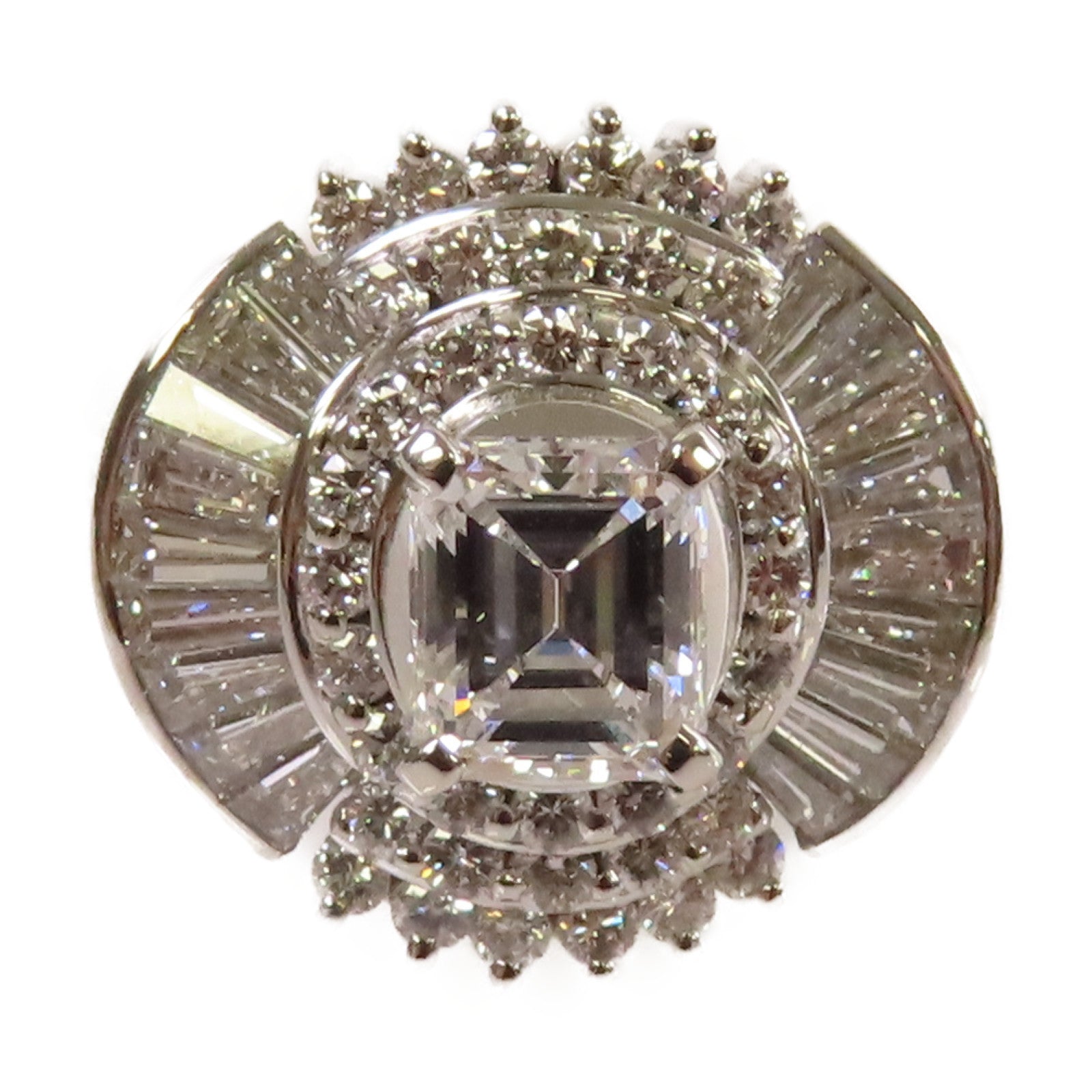 JEWELRY PT900鉑金/1.50ct/0.92ct鑽石Diamond Ring戒指US#5.5