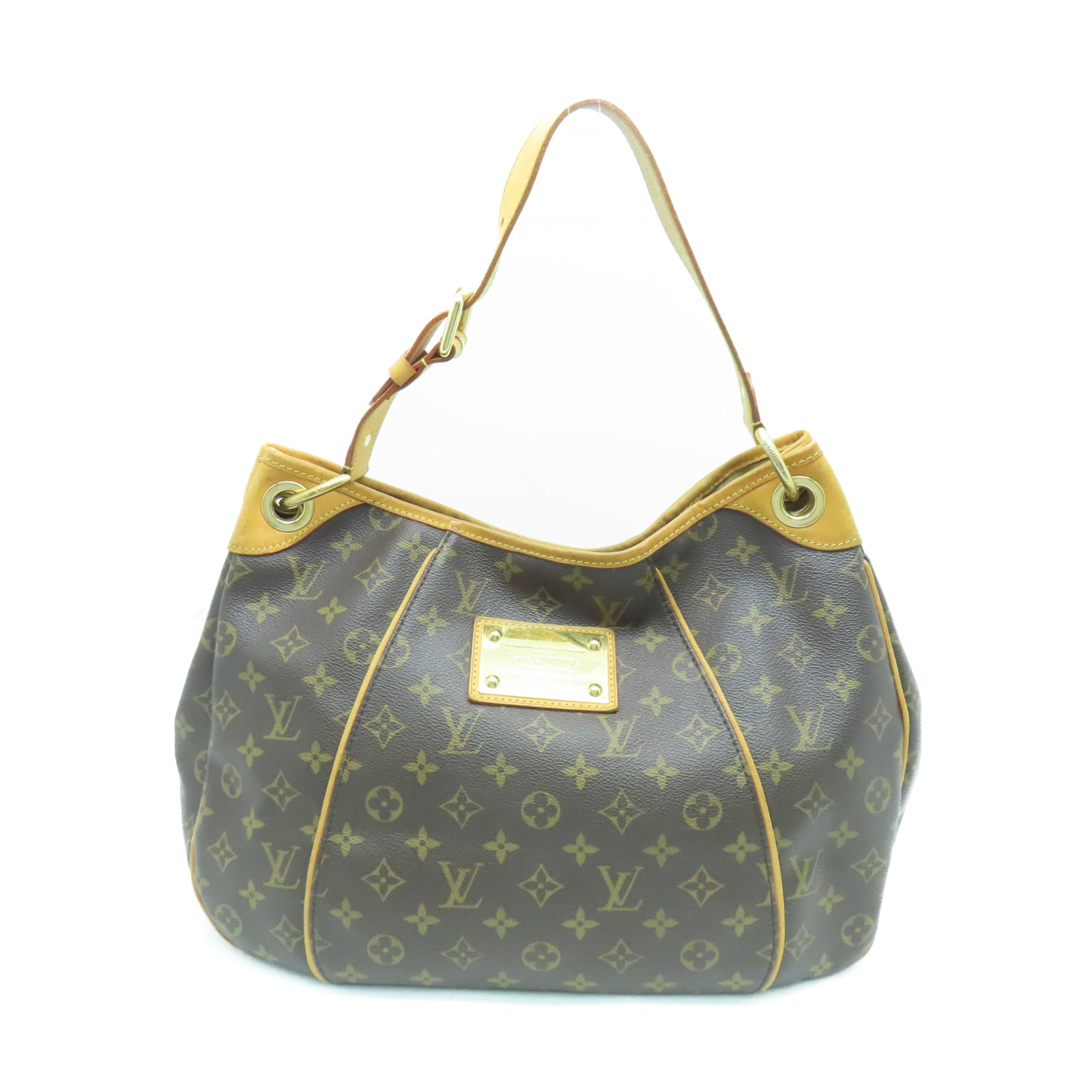 LOUIS VUITTON Monogram Galliera PM金扣肩背袋棕色