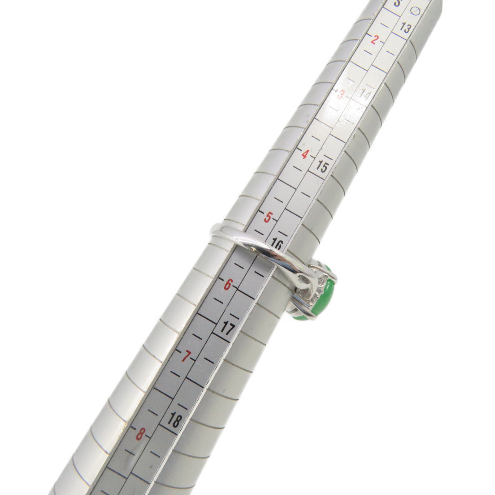 JEWELRY 18K White Gold/Jade Ring Jade Ring US#5.5