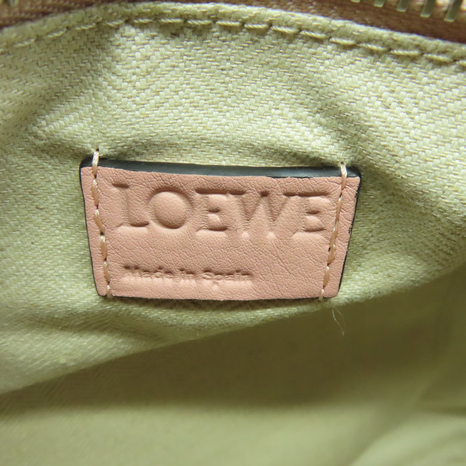 LOEWE 牛皮皮革Puzzle Large銀扣手挽肩背兩用袋粉紅色/白色