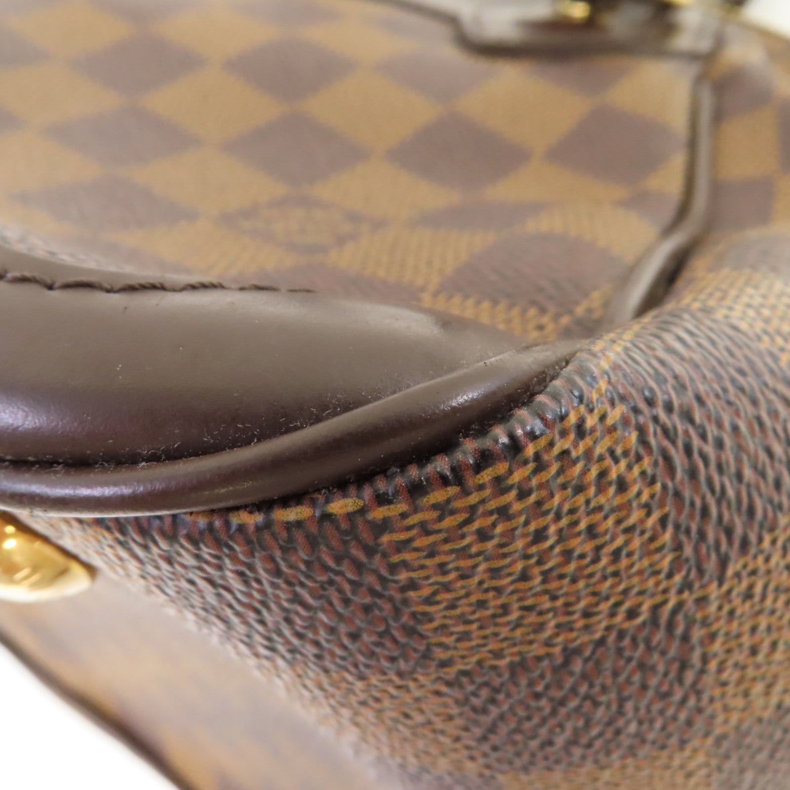 LOUIS VUITTON Damier Verona PM Hand Bag金扣手挽袋啡色