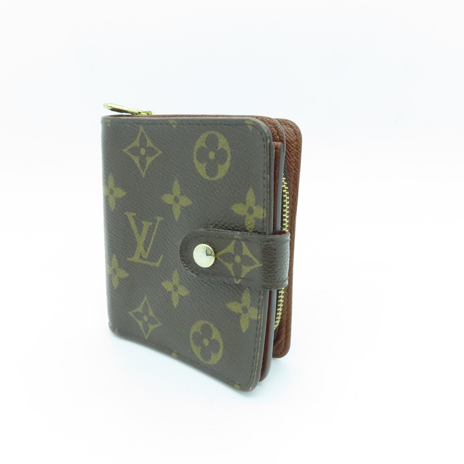 LOUIS VUITTON Monogram Wallet Gold Buckle Wallet Brown