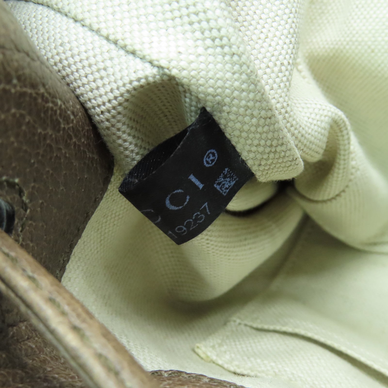 GUCCI Coated Canvas Backpack Gold Buckle Backpack Brown