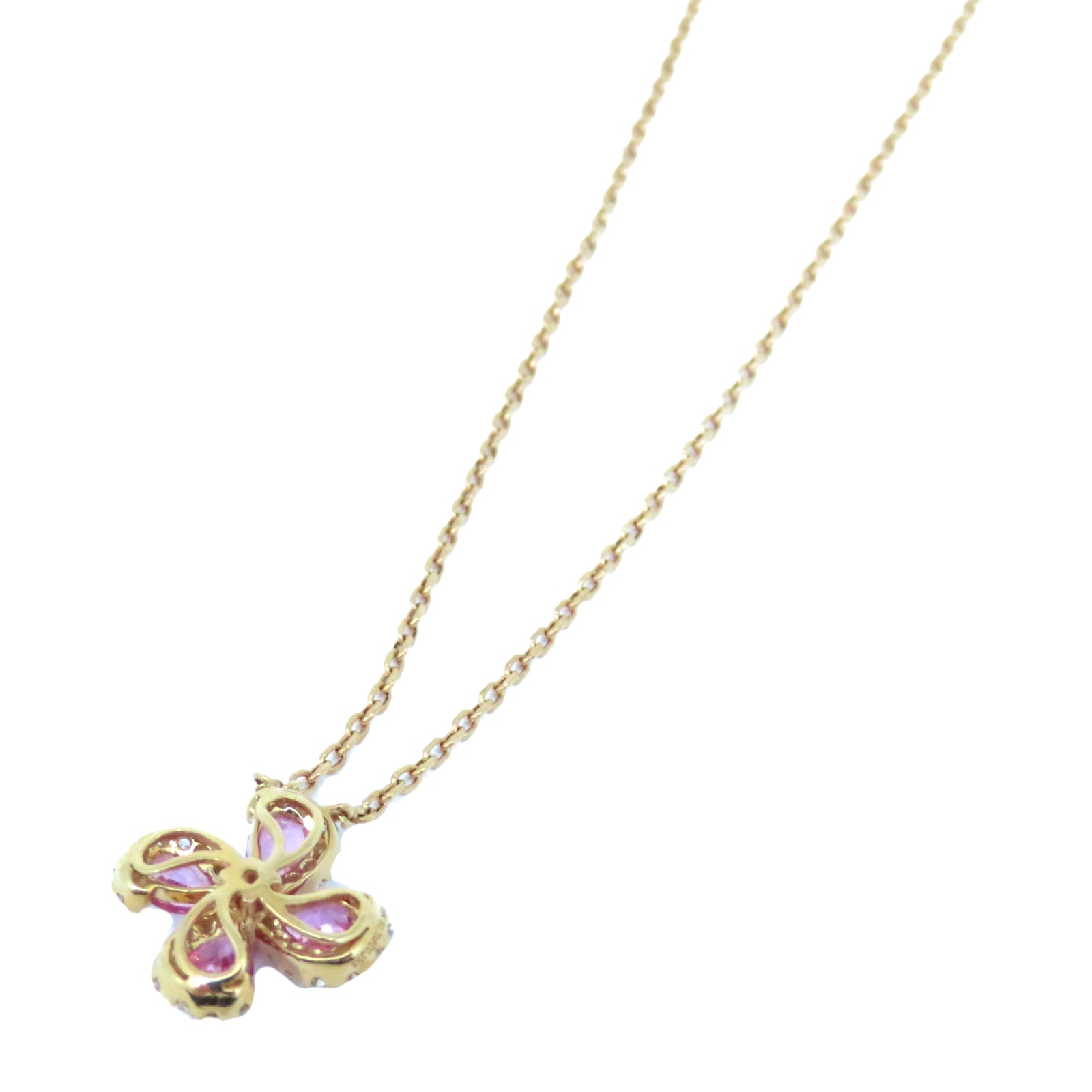 JEWELRY 【激减优惠】K18玫瑰金PinkSapphire Necklace 0.69ct蓝宝石/0.15ct钻石项链