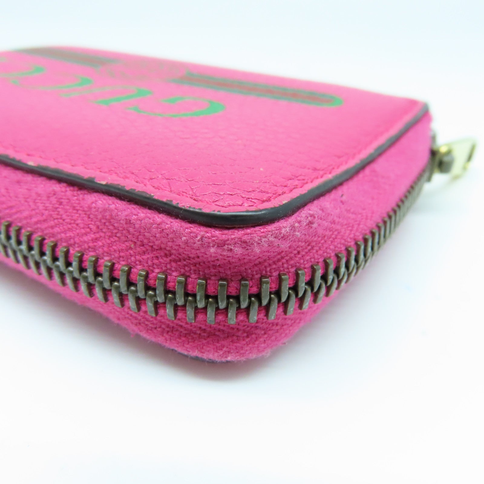 GUCCI 牛皮皮革Small Wallet金扣錢包粉紅色