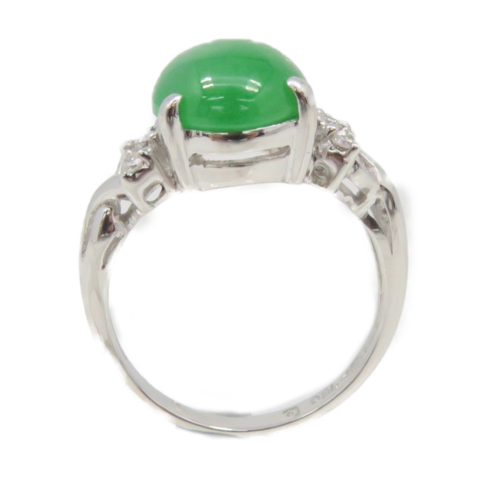 JEWELRY 18K White Gold/Jade Ring Jade Ring US#5.5