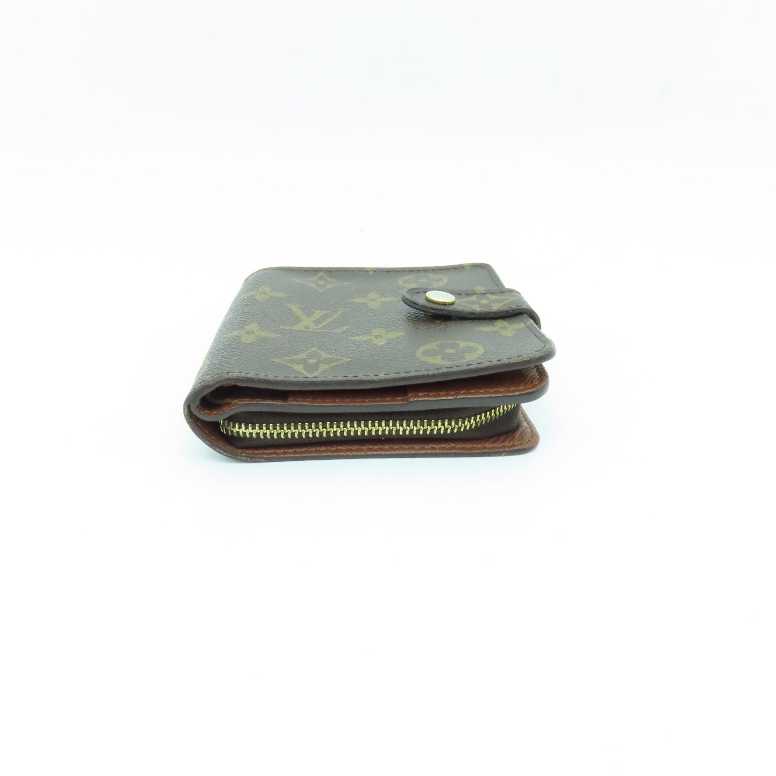 LOUIS VUITTON Monogram Wallet Gold Buckle Wallet Brown