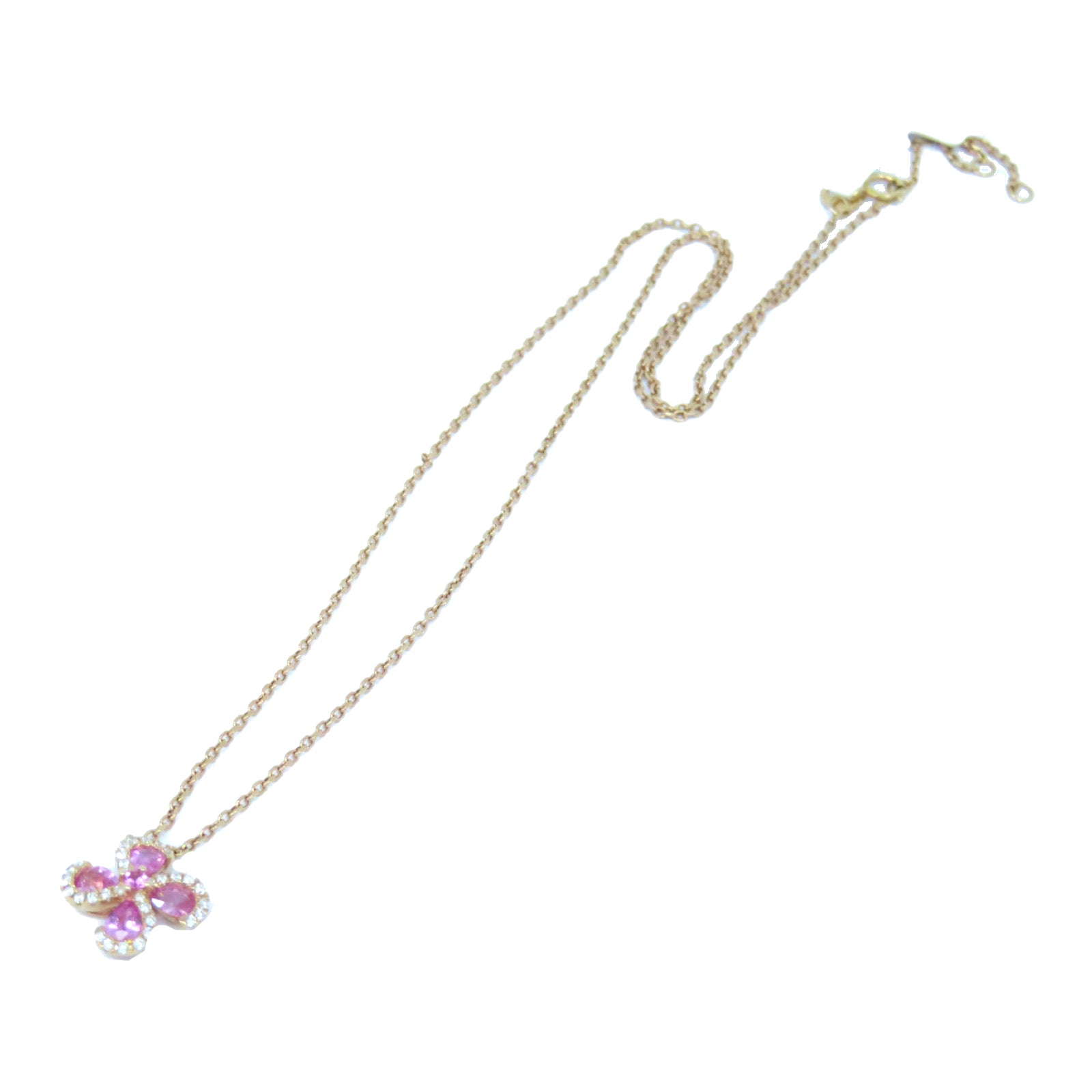 JEWELRY 【激减优惠】K18玫瑰金PinkSapphire Necklace 0.69ct蓝宝石/0.15ct钻石项链