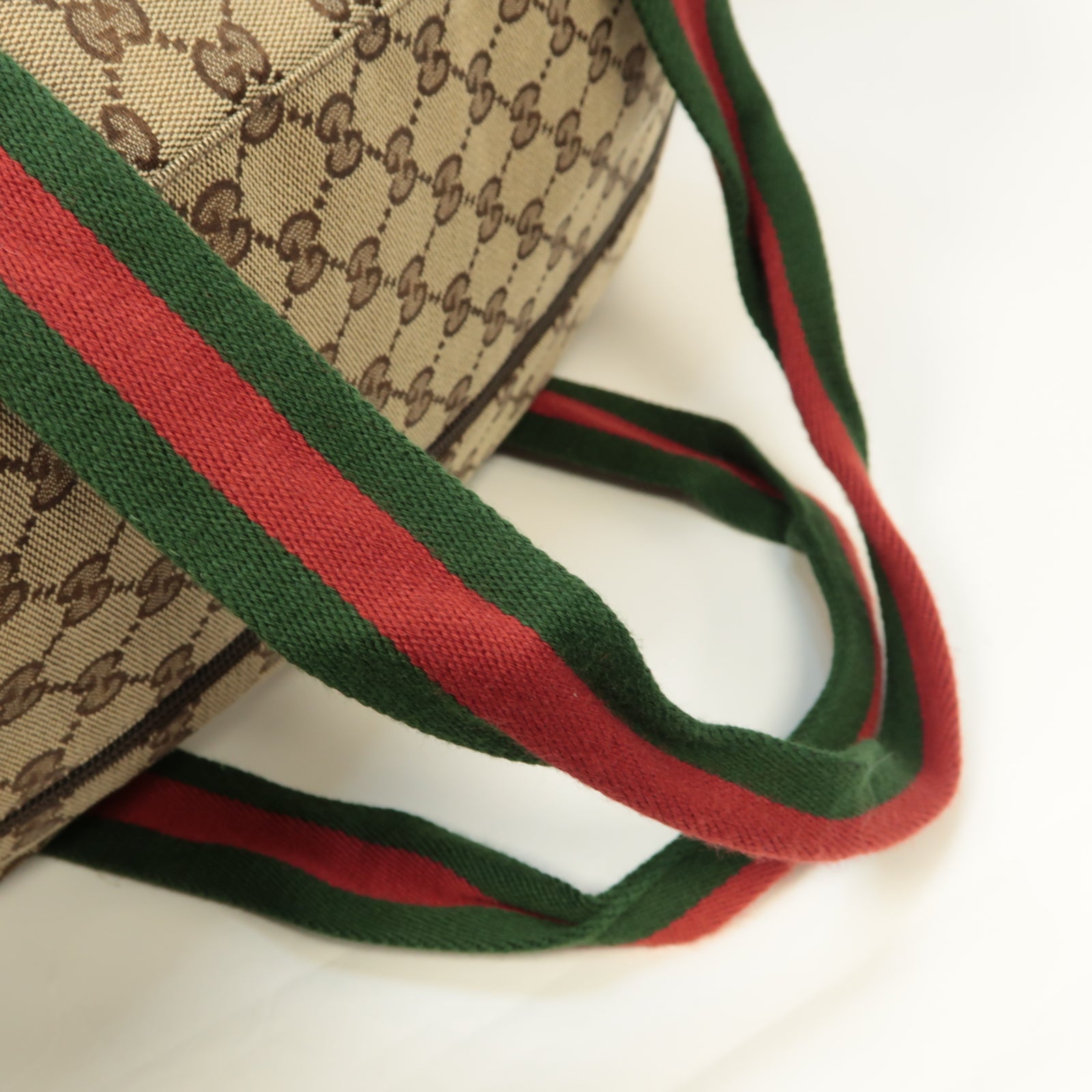 GUCCI 帆布Boston Bag波士顿包棕色