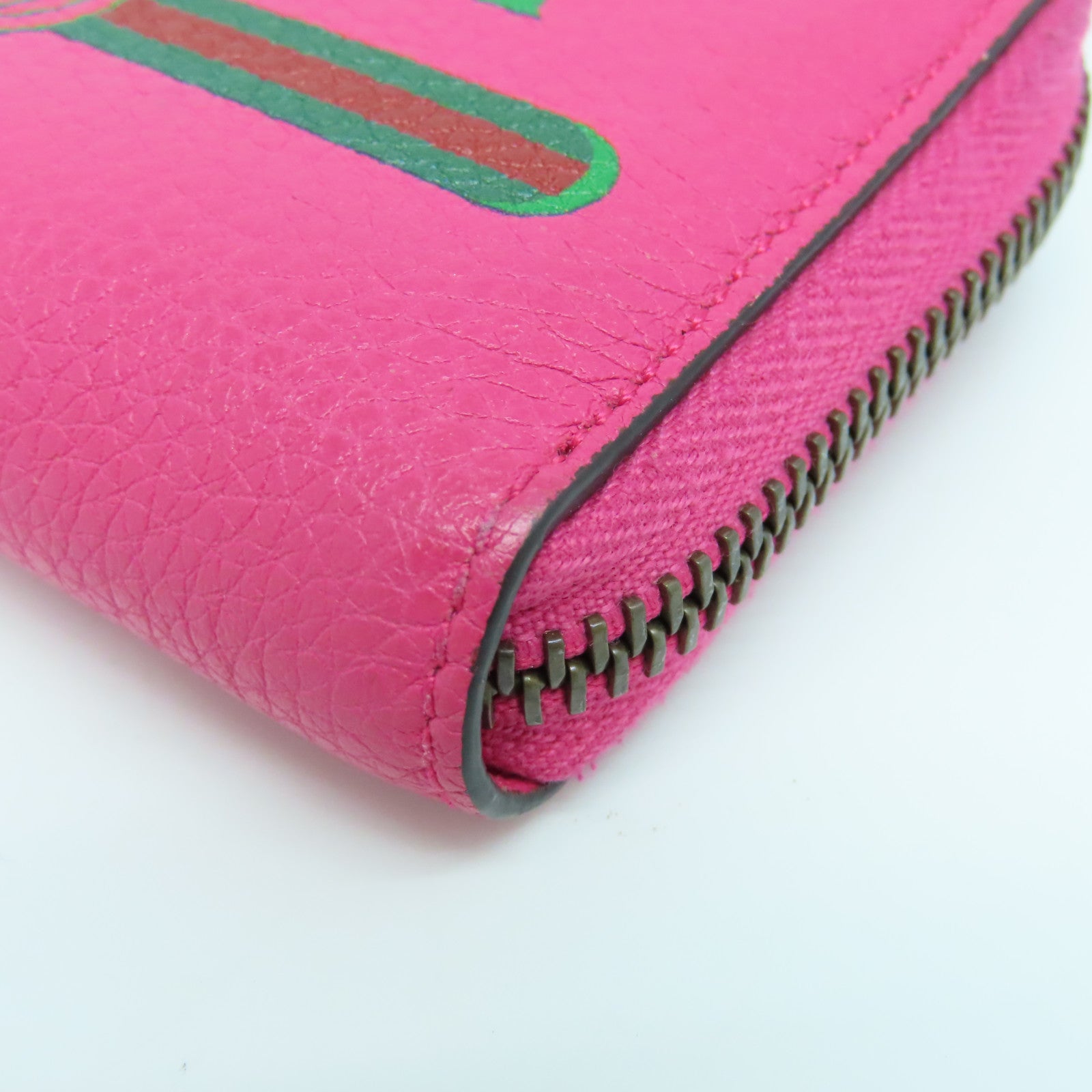 GUCCI 牛皮皮革Small Wallet金扣錢包粉紅色