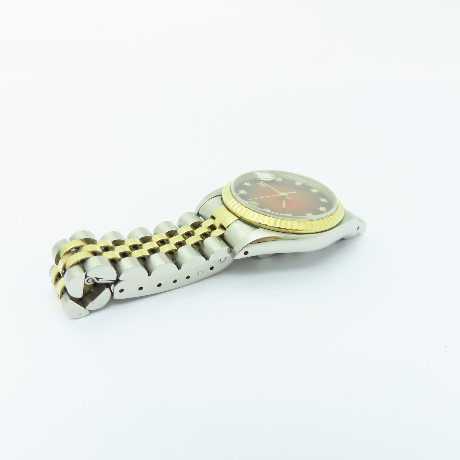 ROLEX Datejust 18K黄金/不鏽鋼手錶自動機芯酒紅色