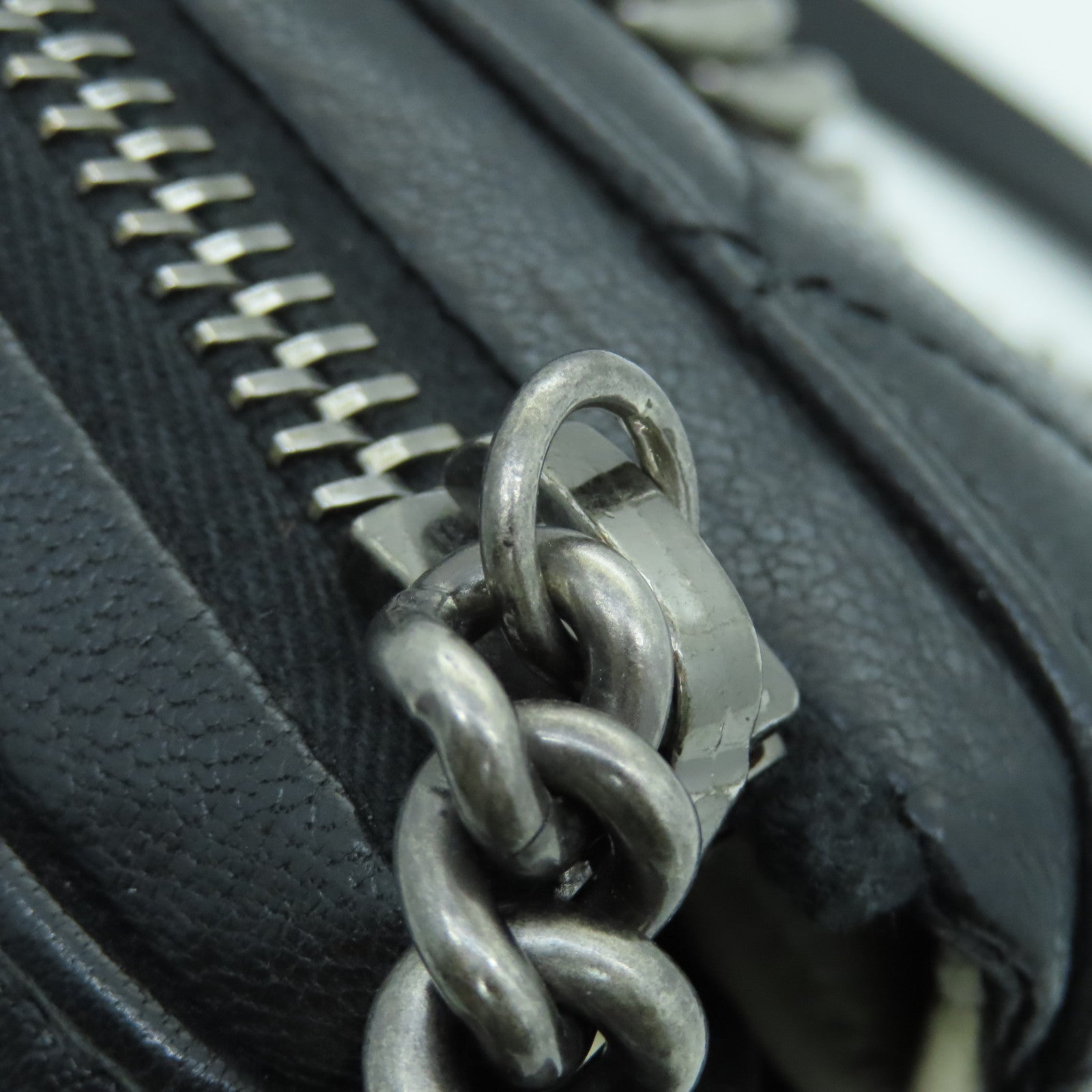 CHANEL diamond Caviar leather Tote Bag silver buckle handle bag black
