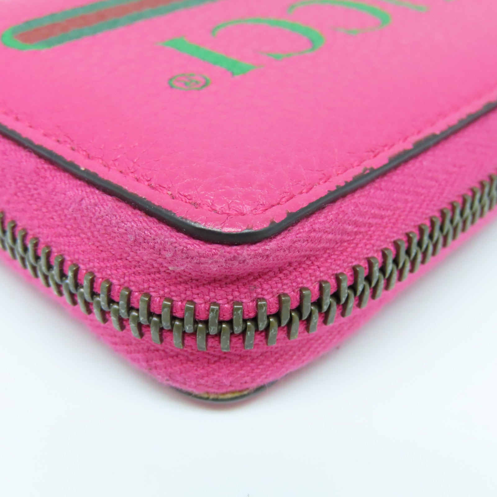 GUCCI 牛皮皮革Small Wallet金扣錢包粉紅色