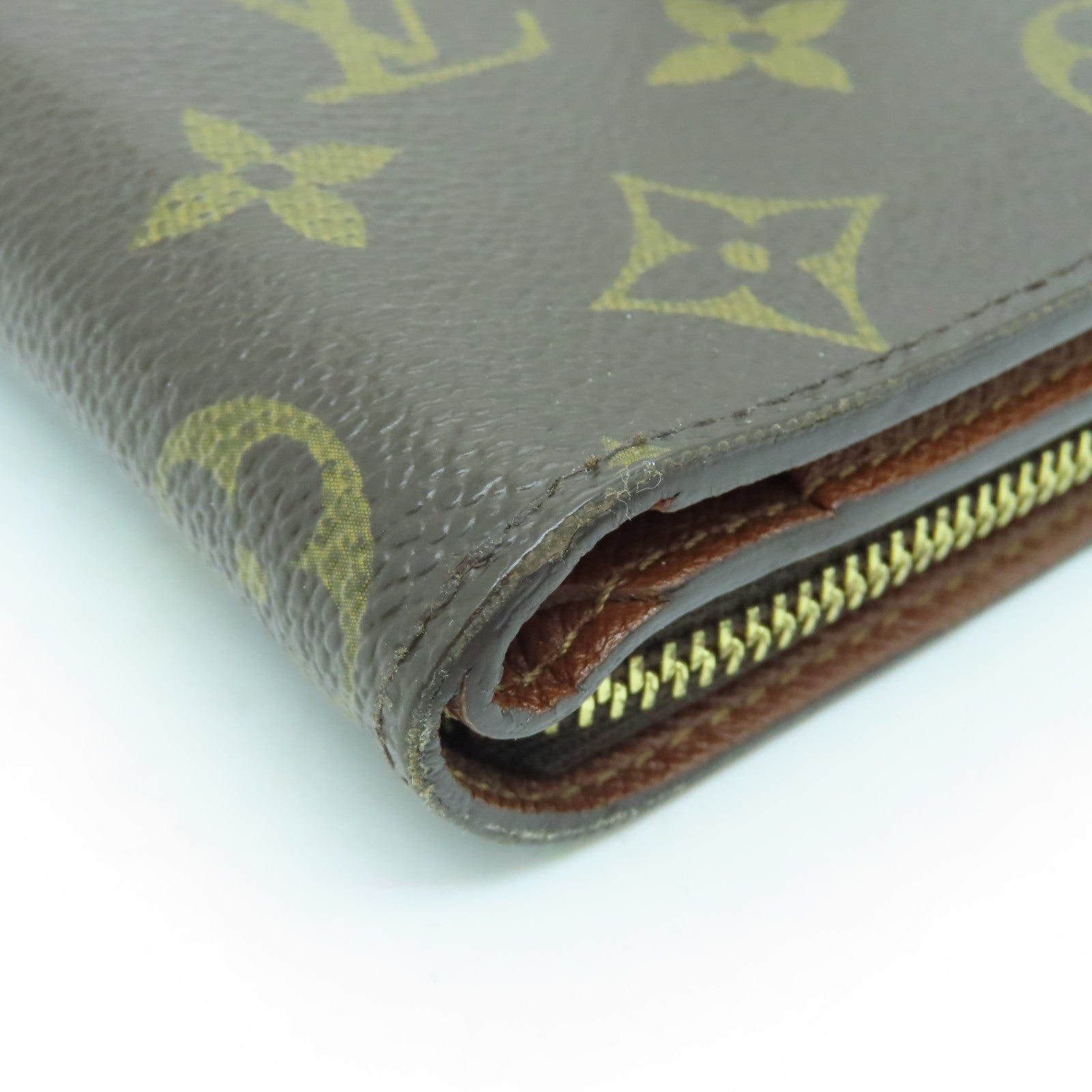 LOUIS VUITTON Monogram Wallet Gold Buckle Wallet Brown