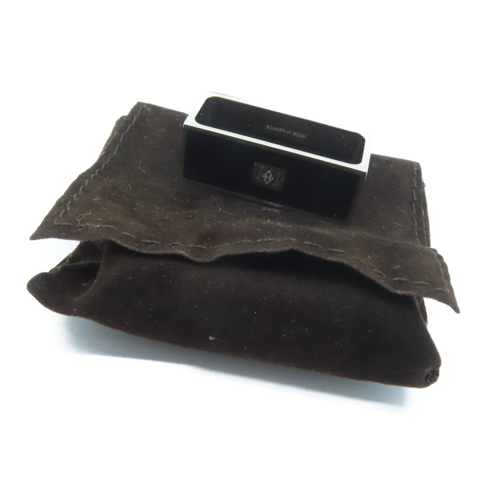 HERMES [Sharp Discount] Metal Sacarf Ring Black/Silver
